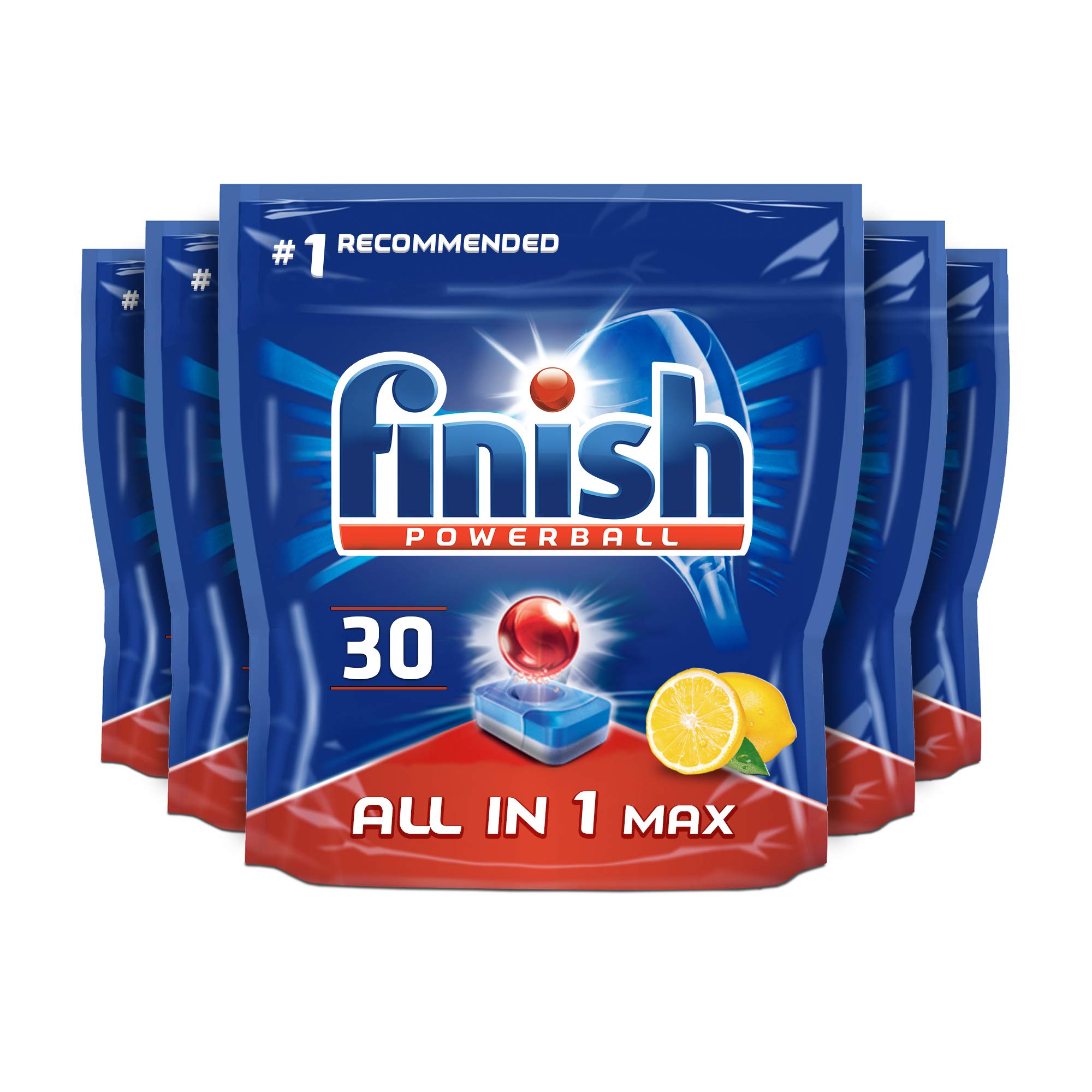 FinishMax All in 1 Powerball, Lemon, 30 Tabs (5-Pack)