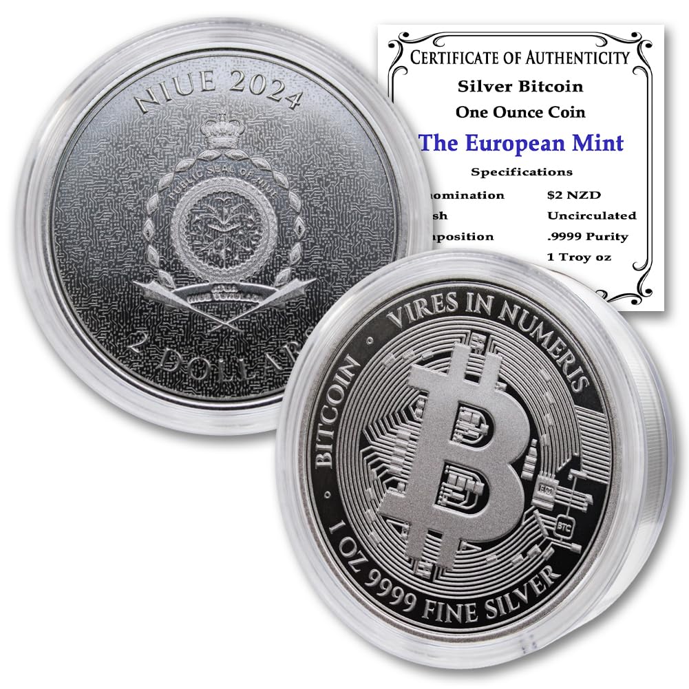 2024-1 oz Niue Silver Bitcoin Coin Brilliant Uncirculated (in Capsule) with Certificate of Authenticity $2 Seller BU