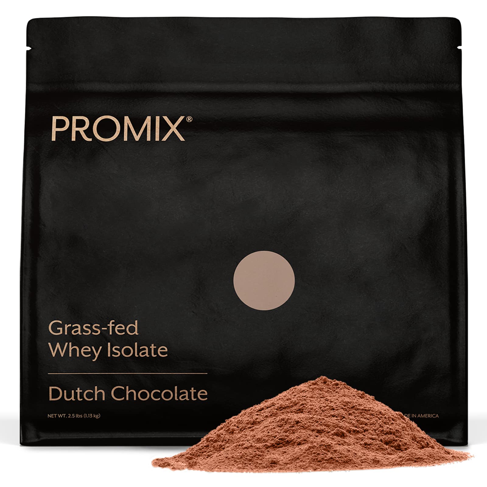 ProMix NutritionWhey Protein Isolate Powder, Chocolate - 2.5lb - Grass-Fed & 100% All Natural - ­Post Workout Fitness & Shakes, Smoothies, Baking & Cooking Recipes - Gluten-Free & Keto-Friendly