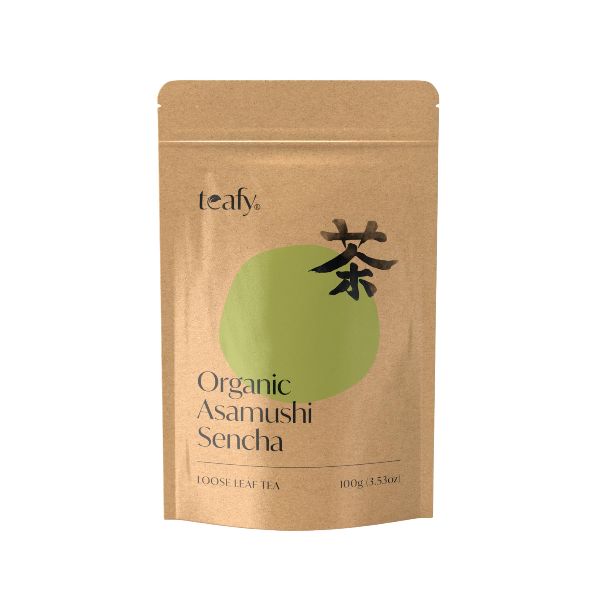 Teafy Organic Asamushi Sencha, Authentic Japanese Green Tea, From Shizuoka Japan, USDA and JAS Certified Organic Premium Loose Leaf Steamed Tea, 3.5oz/100g