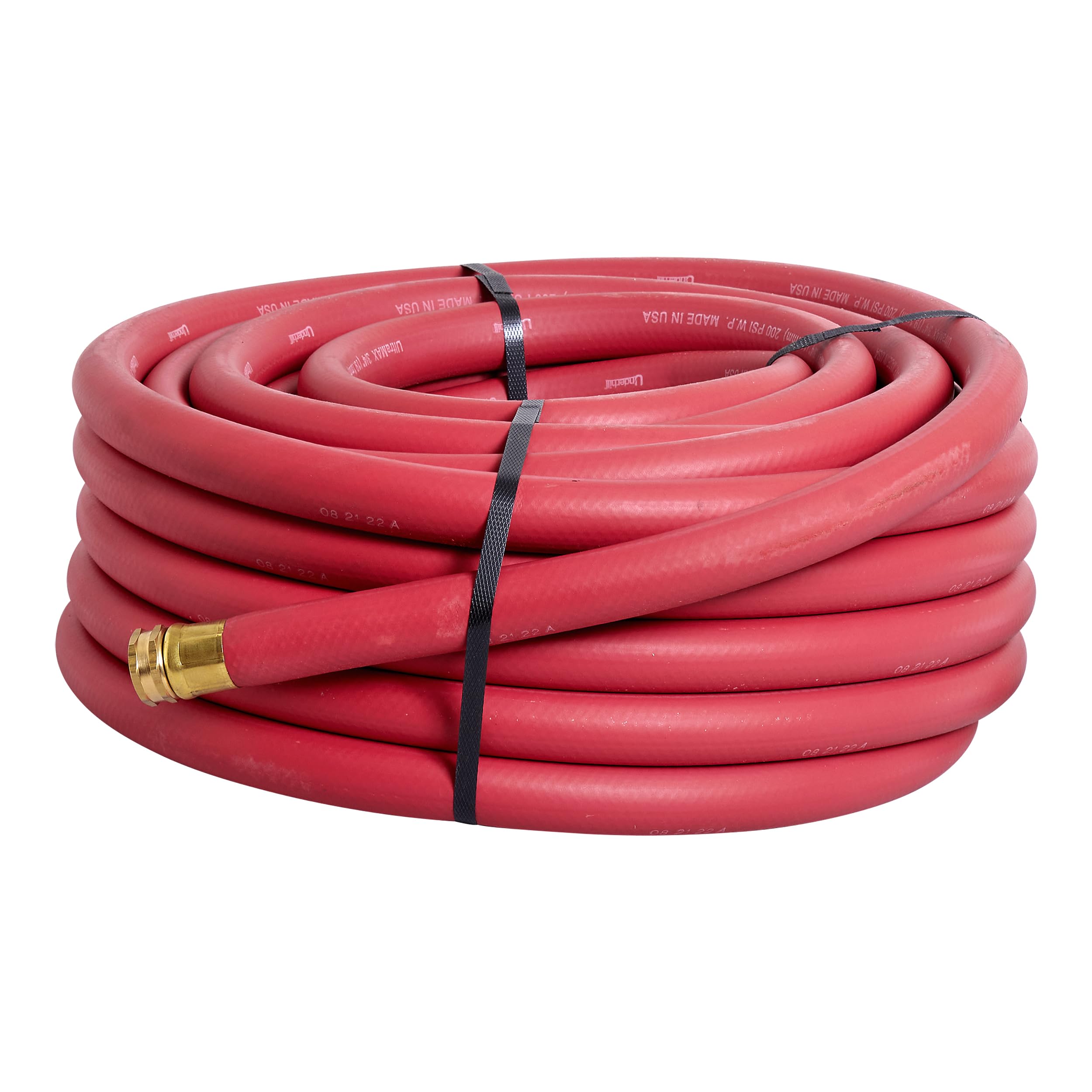 Underhill UltraMax Commercial Garden Water Hose 75 ft, Rubber, Flexible, Anti-Kink, 200 psi WP, 800 psi BP, H75-075R, ¾ Inch x 75 ft GHT, Red