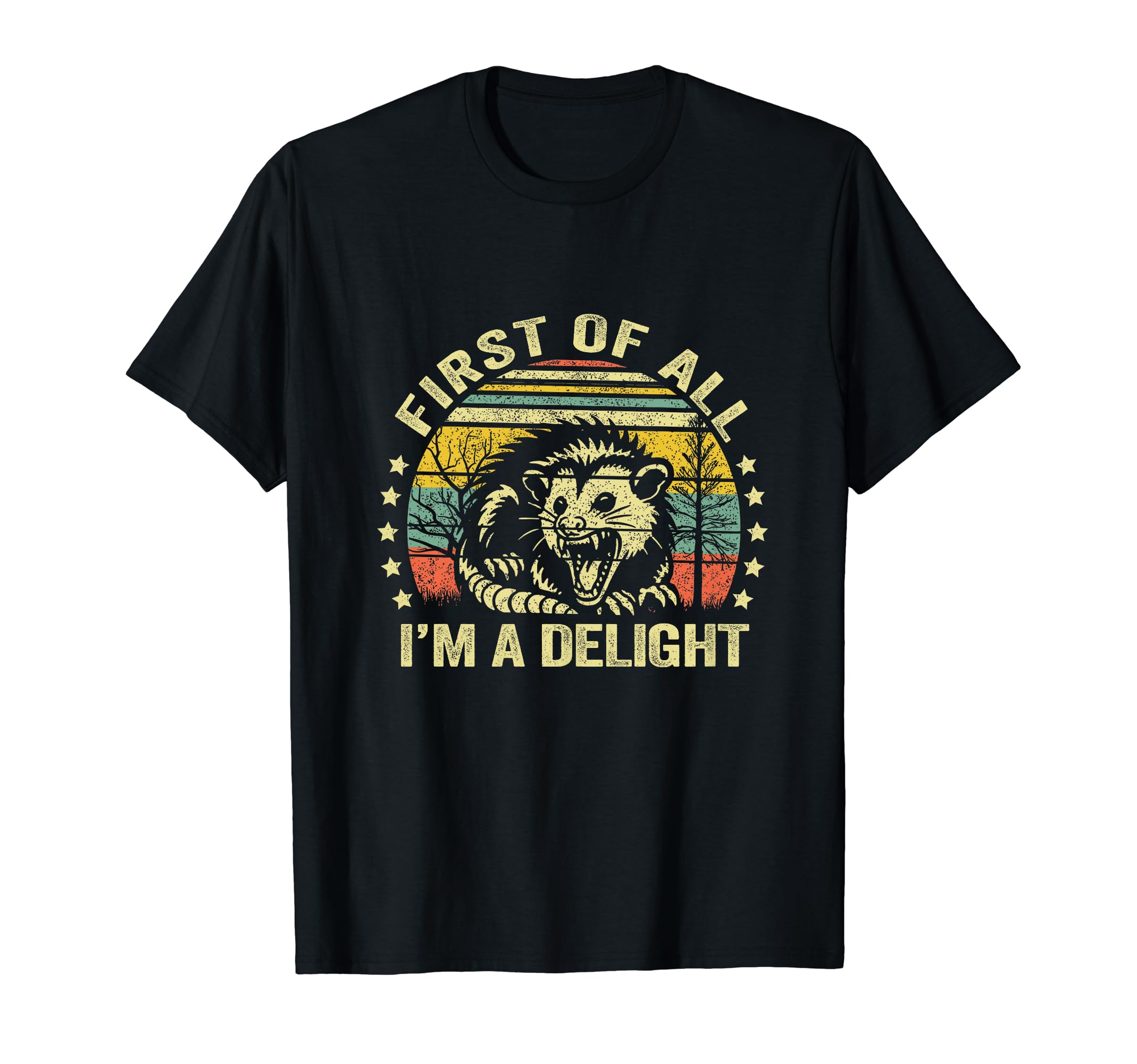 Opossum Possum First Of All I'm A Delight Sarcastic Angry T-Shirt