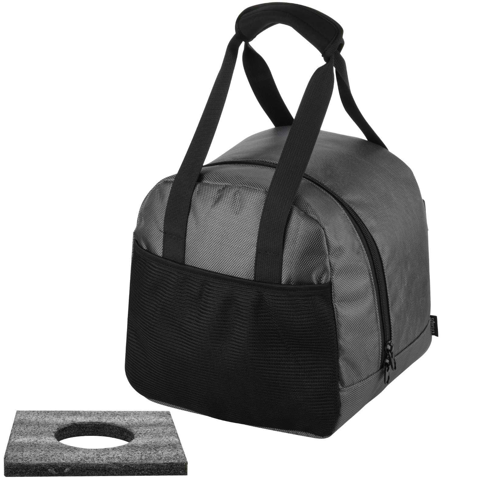 MAKINGTEC Bowling Ball Tote Bowling Bag with Padded Ball Holder with Large Accessory Pocket Fits as Add One Bowling Ball Bag to Roller Bag Fits Also as Single Pair of Bowling Shoes