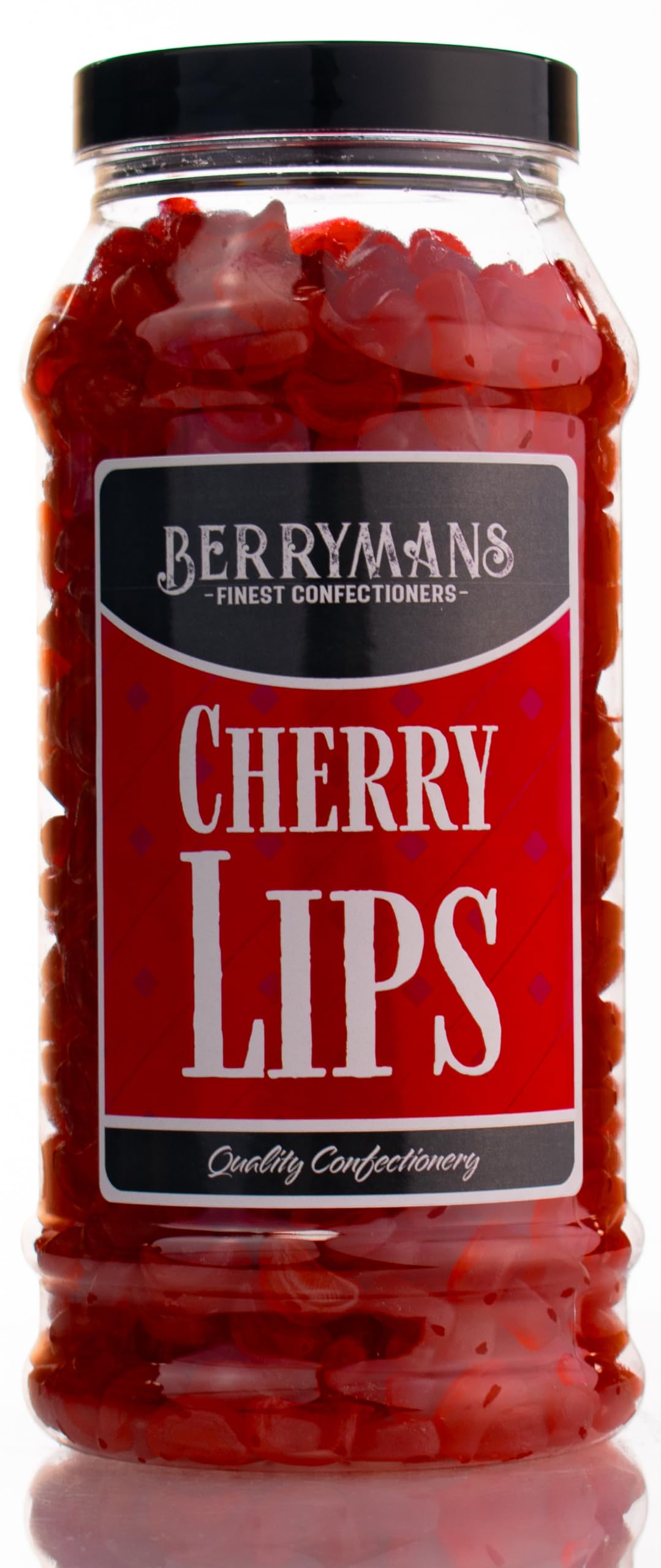 Original Cherry Lips Sweets Gift Jar By Berrymans Sweet Shop - Classic Sweets, Traditional Taste.