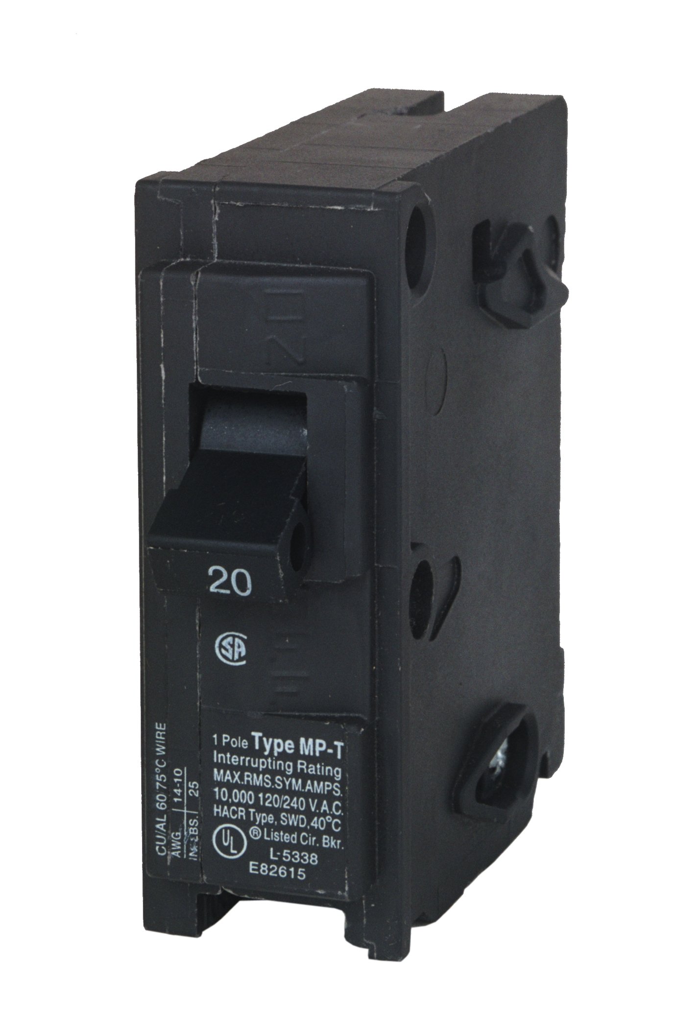 MP120 20-Amp Single Pole Type MP-T Circuit Breaker