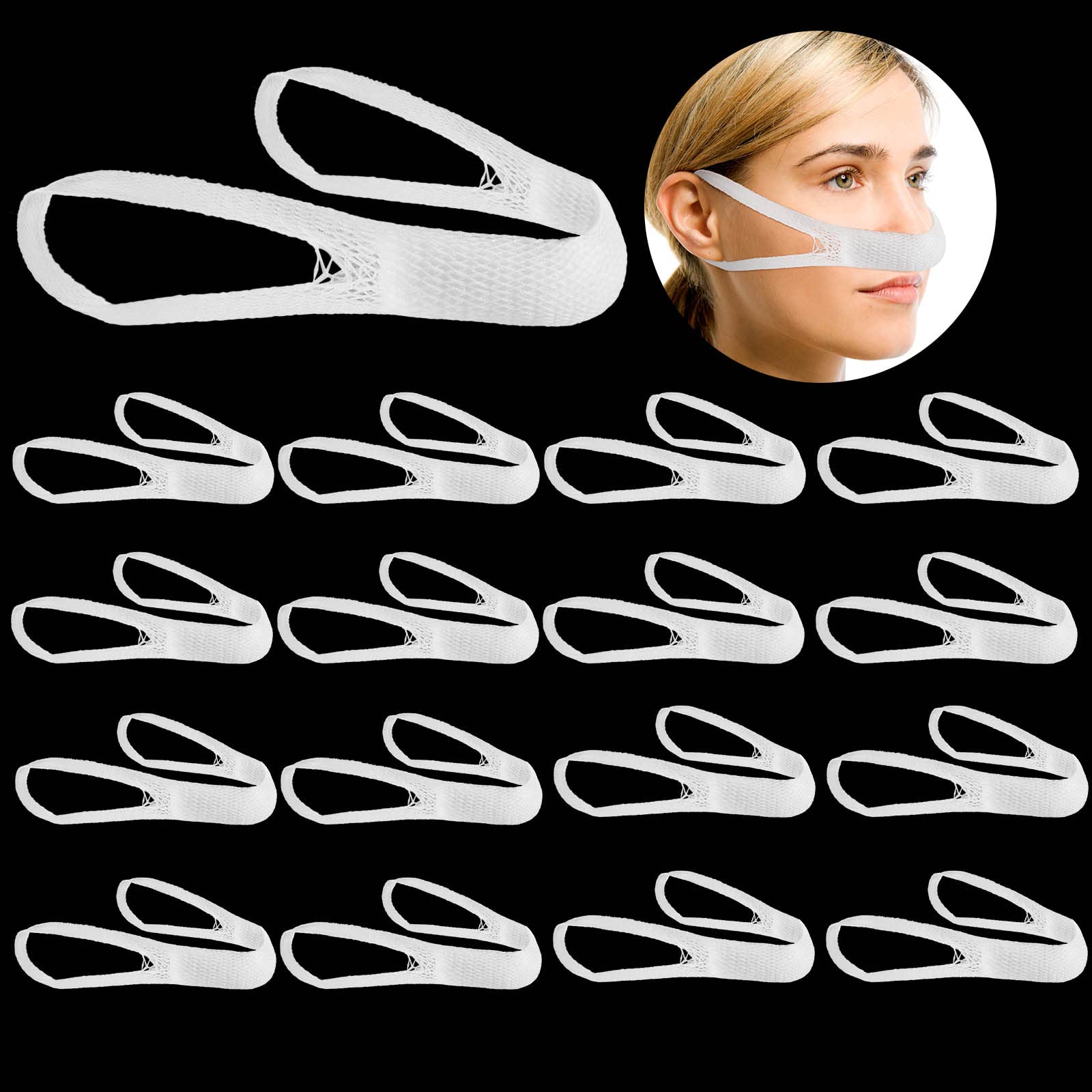 Patelai Elastic Nose Bandage, External Nasal Bandage Dressing Holder with High Absorption Capacity for Nose, White(20 Pcs)