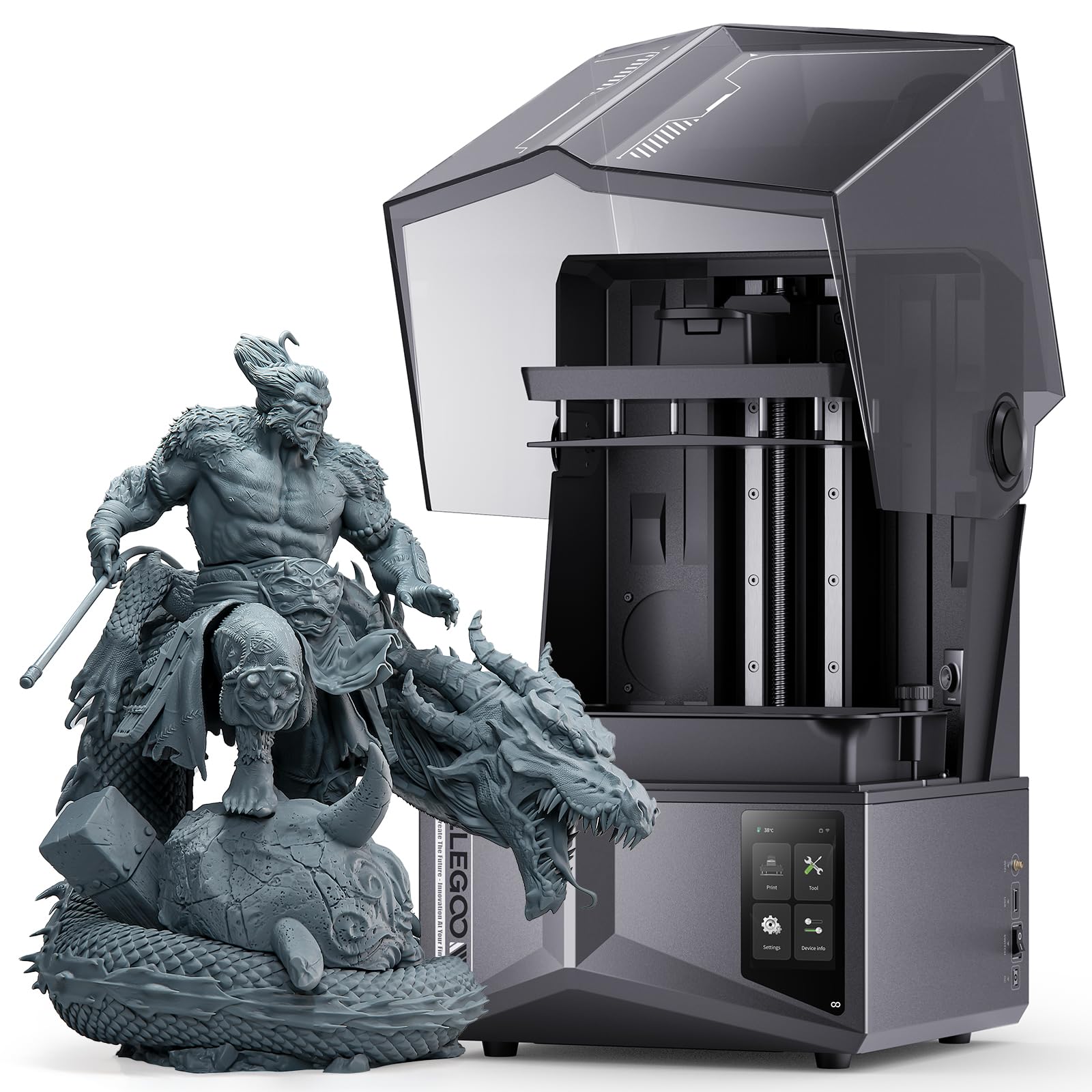 ELEGOO Saturn 4 UItra Resin 3D Printer, 10-Inch 12K Mono LCD, 150mm/h High Speed Printing, Smart Automatic Leveling, Intelligent Detection, WiFi-Transfer, Large Printing Size 8.62x4.84x8.66 Inch