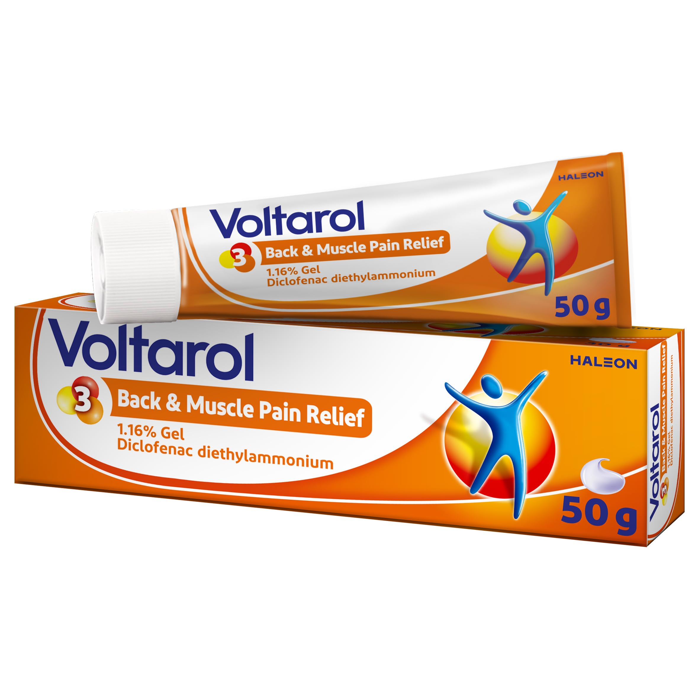 Voltarol Back and Muscle Pain Relief 1.16 Percent Gel, for Joint Pain Relief, suitable for Knee Pain and Neck Pain, 50g