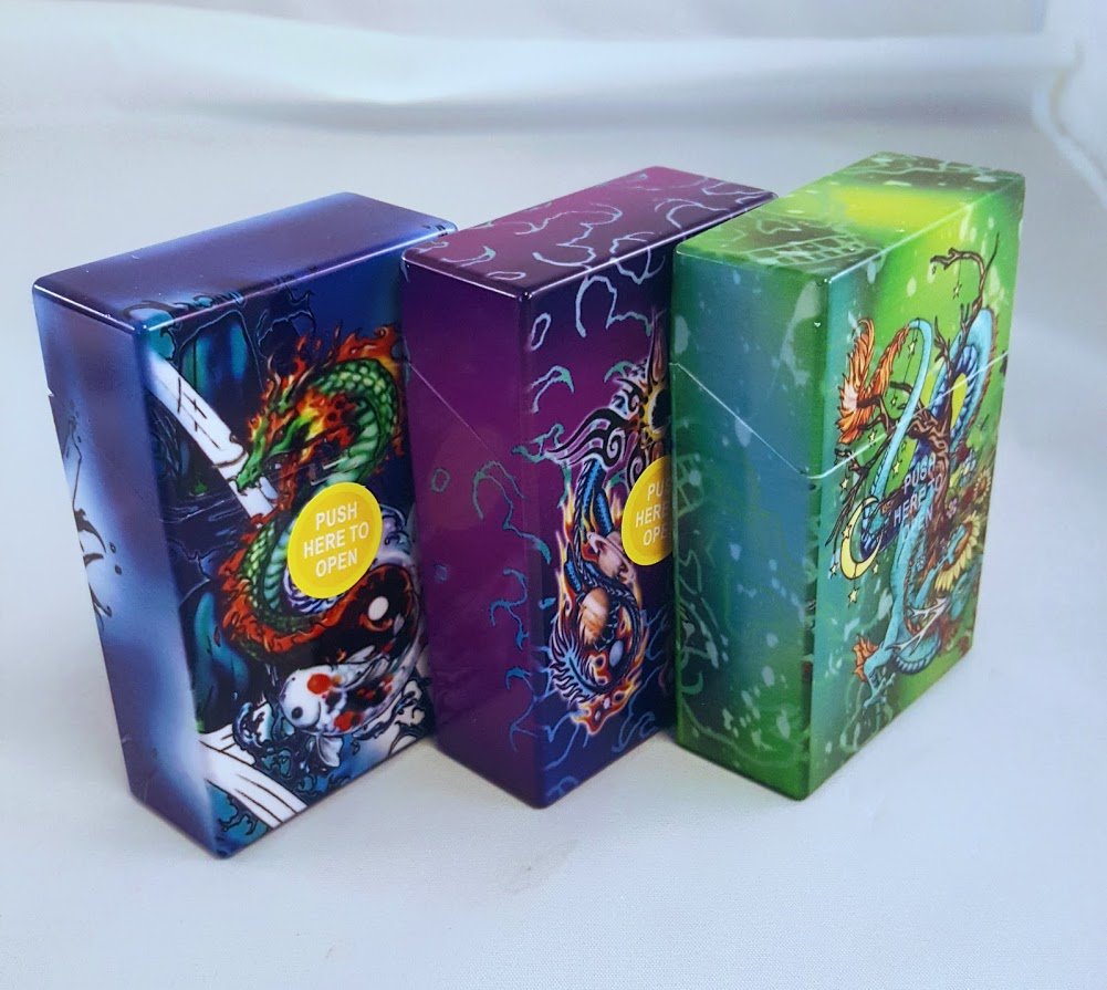 Shargio King-Size Dragon Pack Flip Top Plastic Cases for Storing Tube, Assorted Color and Pocket Friendly Box, Box of 3