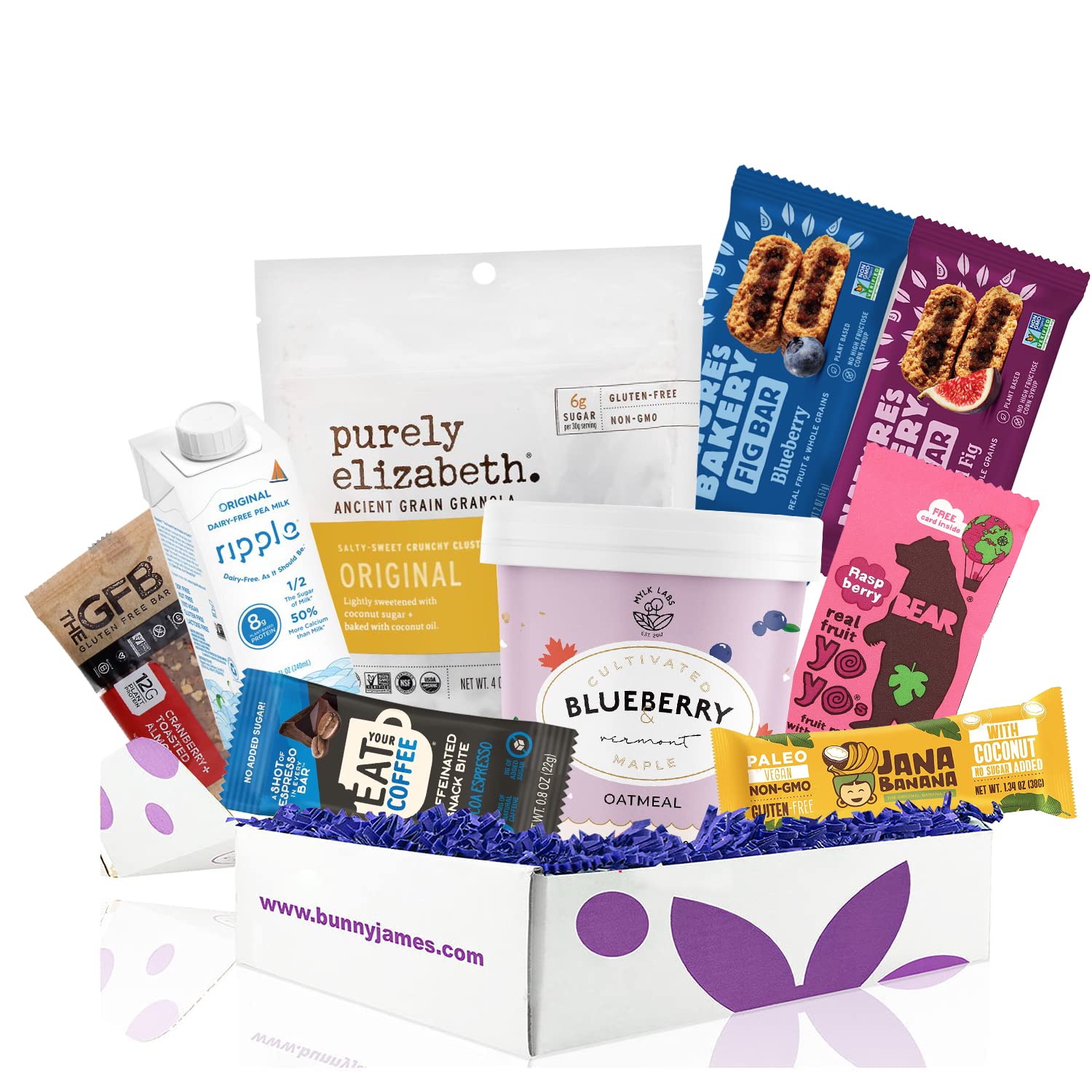 Vegan Breakfast Snacks Care Package - Premium Breakfast Snack Bars, Coffee Bar, Oatmeal Cup, Dairy Free Pea Milk & Fruit Snacks - Great Gift for Vegans