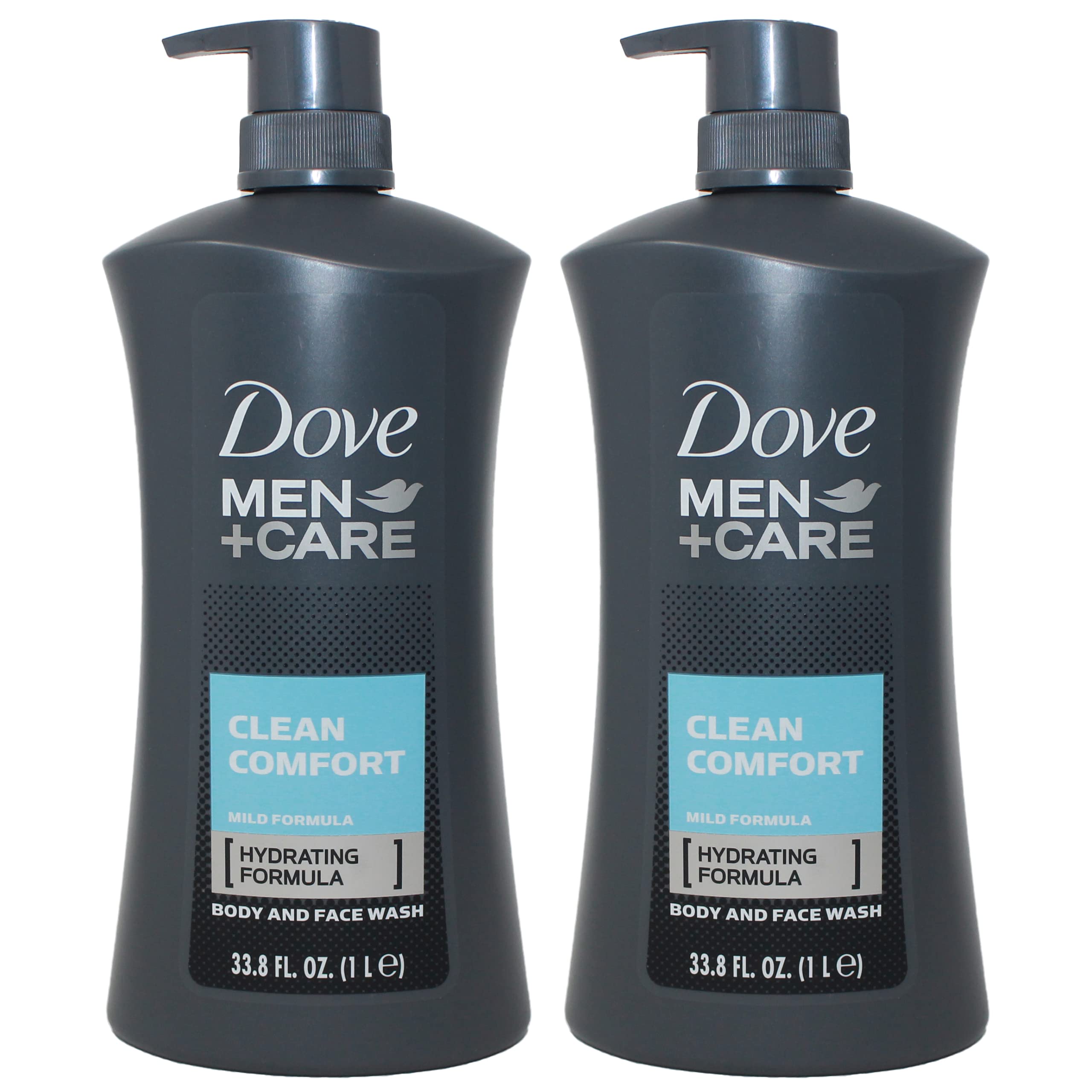 DoveMen Body Wash Clean Comfort 1 Liter (33.8 Oz) - Pack of 2