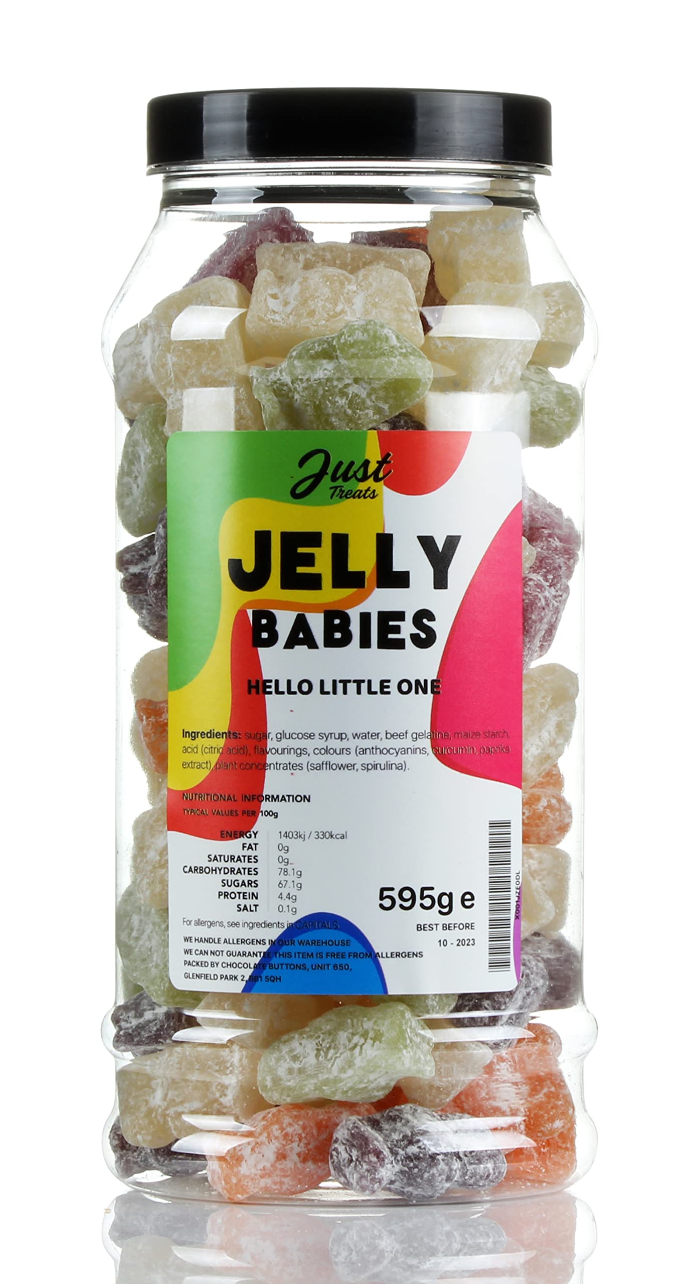 Old Fashioned Jelly Babies Gift Jar from The A-Z Retro Sweet Shop Collection