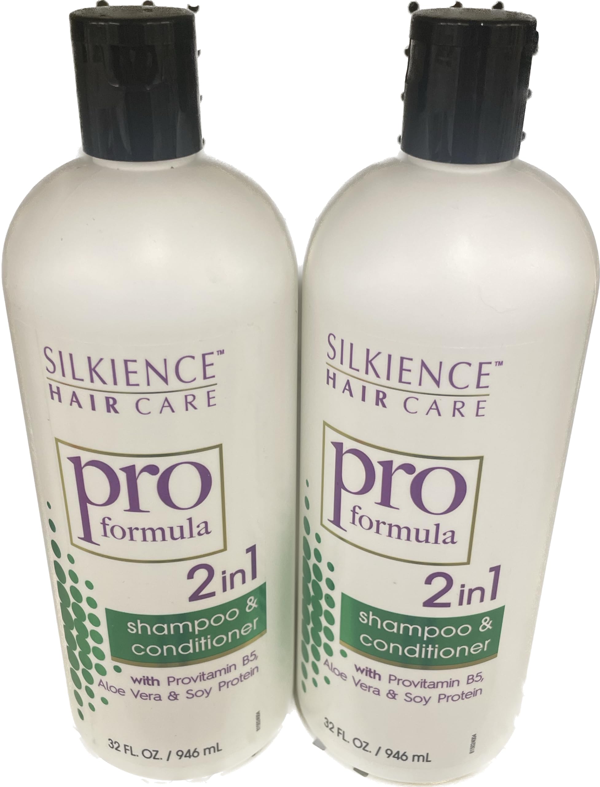 Pro Silk Salon Formula 2 in 1 Shampoo & Conditioner Provitamin B5 for Hair Growth, Aloe Vera, Soy Protein, Professional Cruelty Free 32 Fluid Ounce (2 Pack) Packaging label may vary