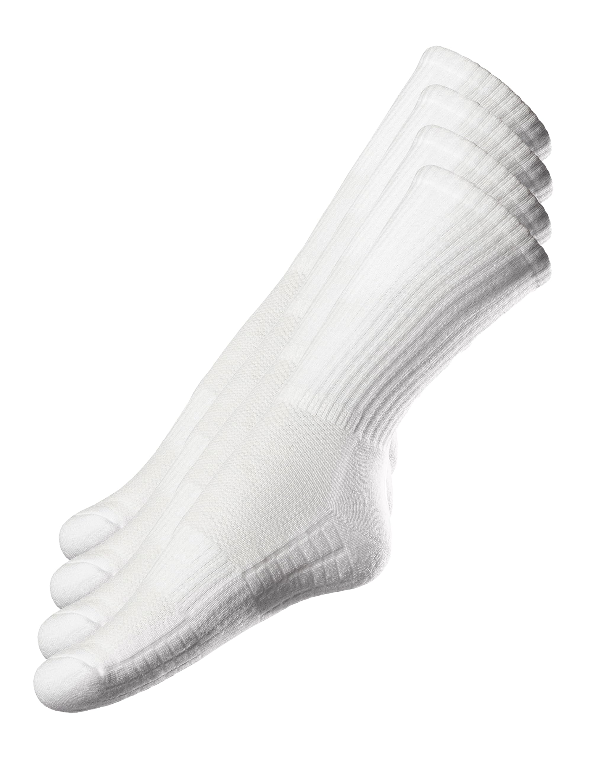 The Good StoreSports Crew Socks for Men and Women | Set of 4 White Socks | Cushioned Sole | Breathable Cotton