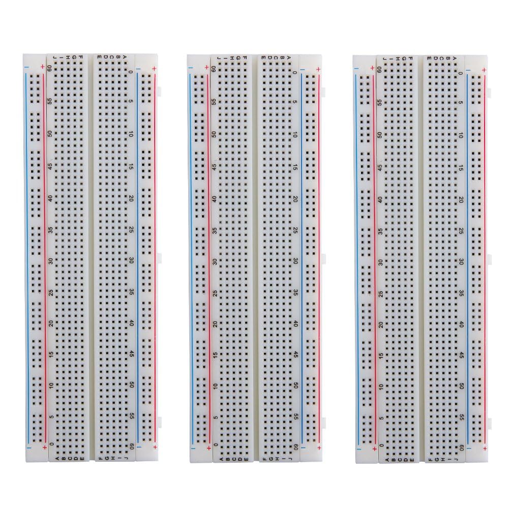 ELEGOO 3pcs Breadboard 830 Point Solderless Prototype PCB Board Kit for Arduino Proto Shield Distribution Connecting Blocks