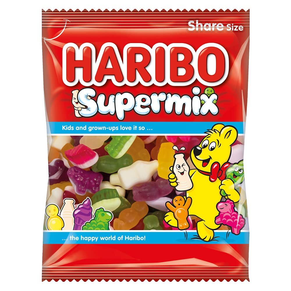 HARIBO Supermix Fruit and Milk Flavour Gummy Candies, 160 gm, Blue & White (105065943)