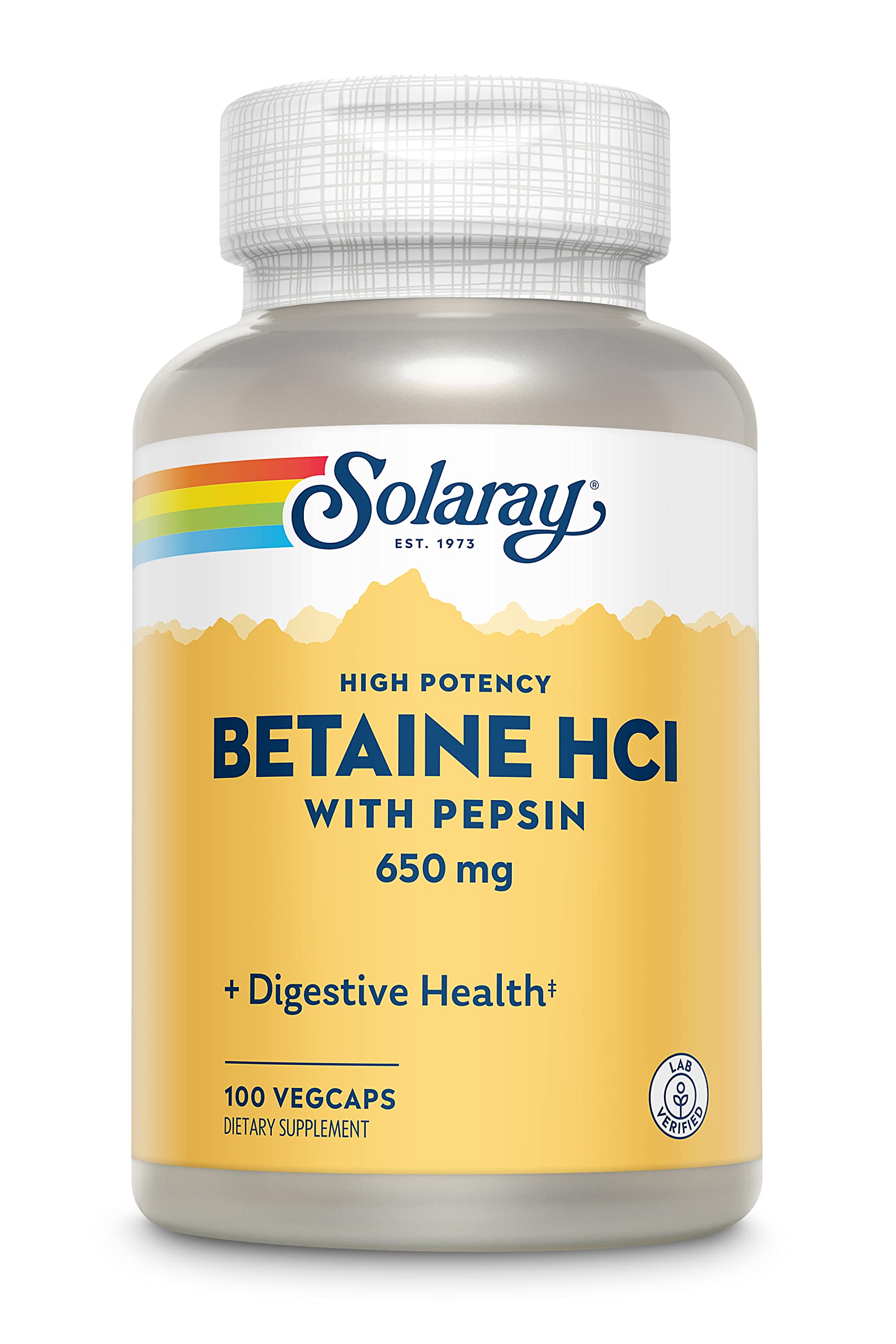 Solaray HCL with Pepsin, 100 Caps 650 mg