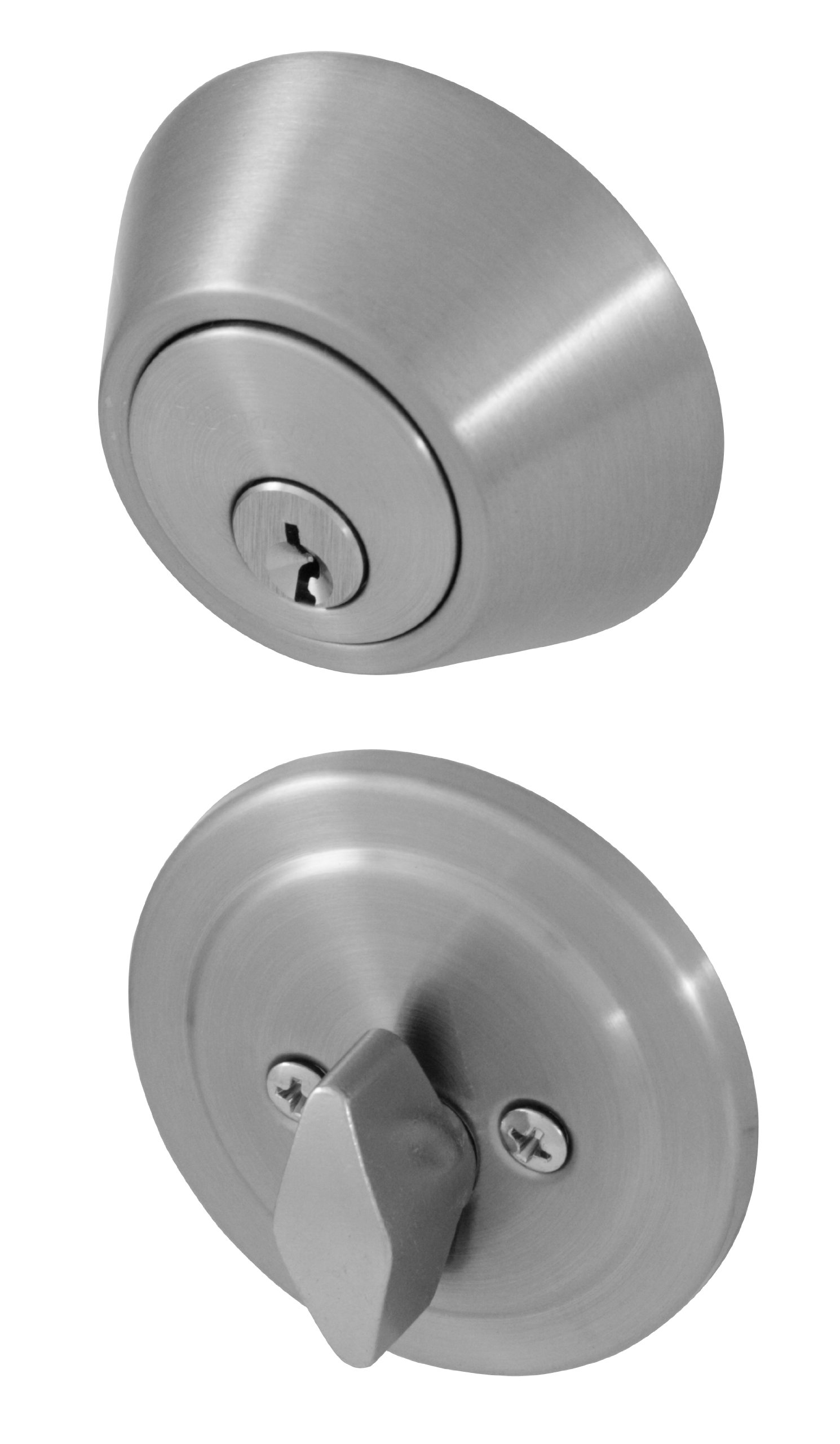 Honeywell Safes & Door Locks - Single Cylinder Front Door Deadbolt Lock Set - Anti-Bump Resistant Dead Bolt Lock for Exterior Doors with 2 Entry Keys - Satin Nickel, 3 x 5 x 8.5 in - 8111309