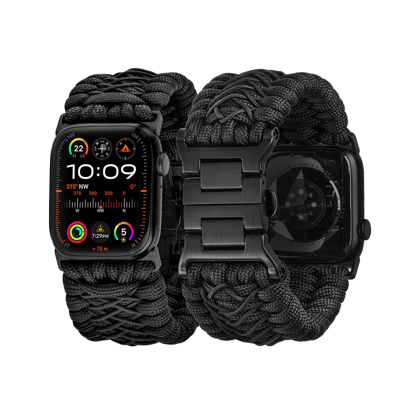 TefecaTitan Series Paracord Band Compatible for Apple Watch 49mm 45mm 44mm 42mm, Ultra/Ultra2 Series 9/8/SE2/7/6/SE/5/4/3/2/1