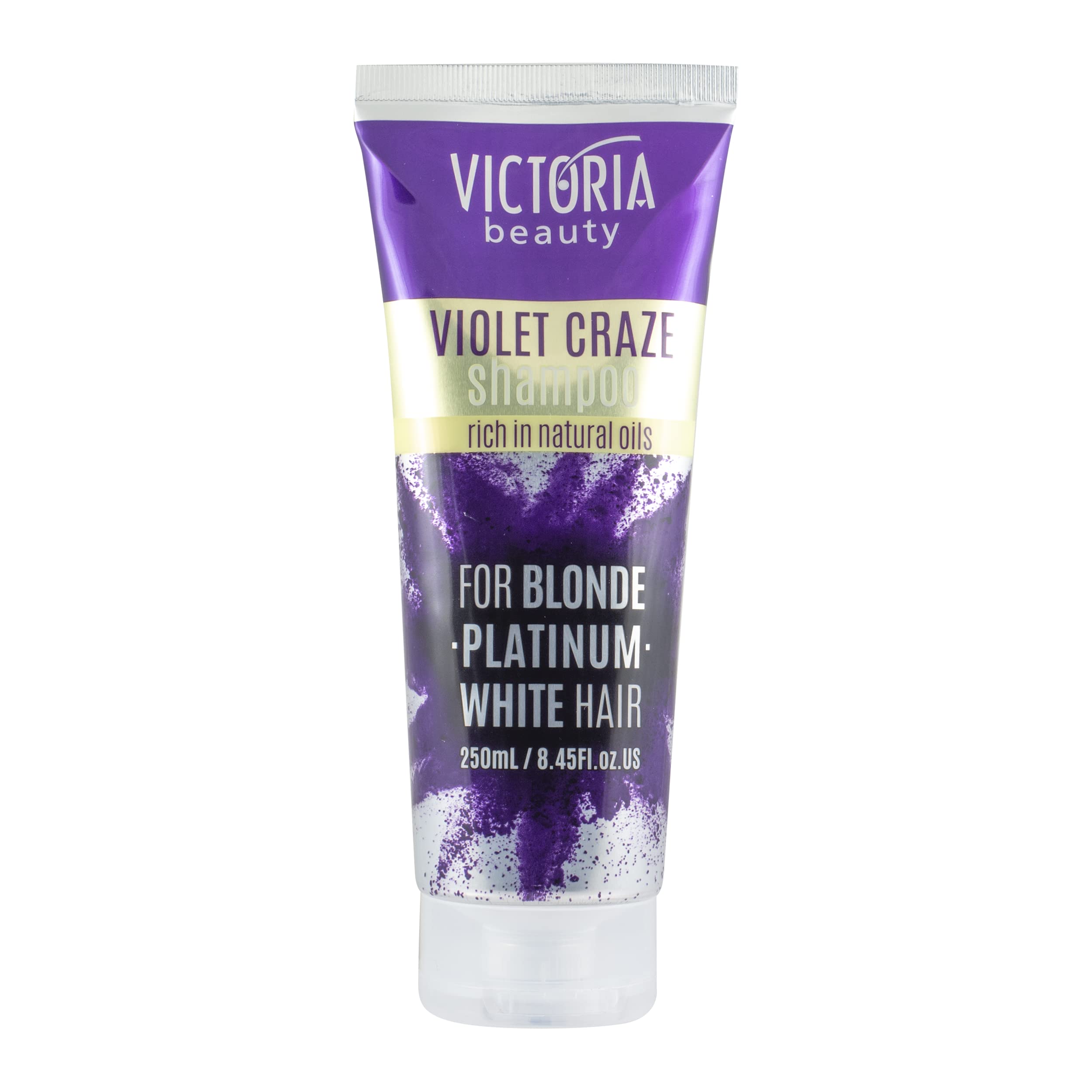 Victoria Beauty Violet Craze Purple Shampoo - Sulphate Free - for Blonde, Platinum Blonde, and Bleached Hair – Perfect Colour and Healthy Hair, 250ml