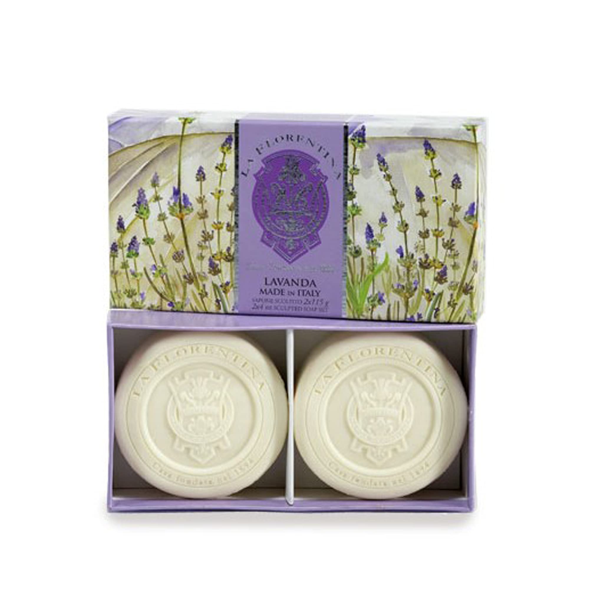 La Florentina Sculpted Italian Soap Set - 2 x 4 ounces (Lavender)