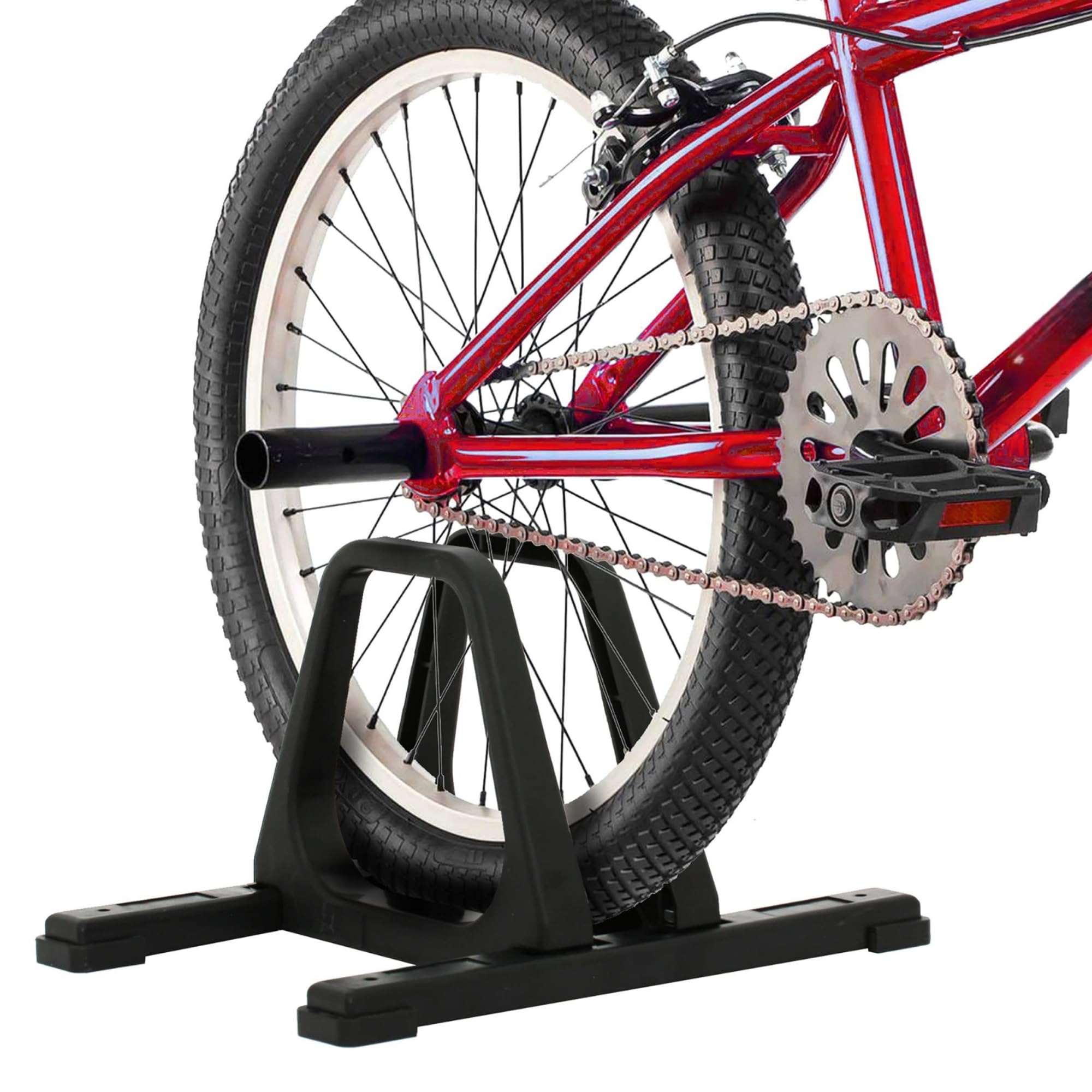 THE WHITE SHOP Cycle Bike Stand Portable Floor Rack Bicycle Park for Smaller Bikes Lightweight and Sturdy Ready for The BMX Racing Track