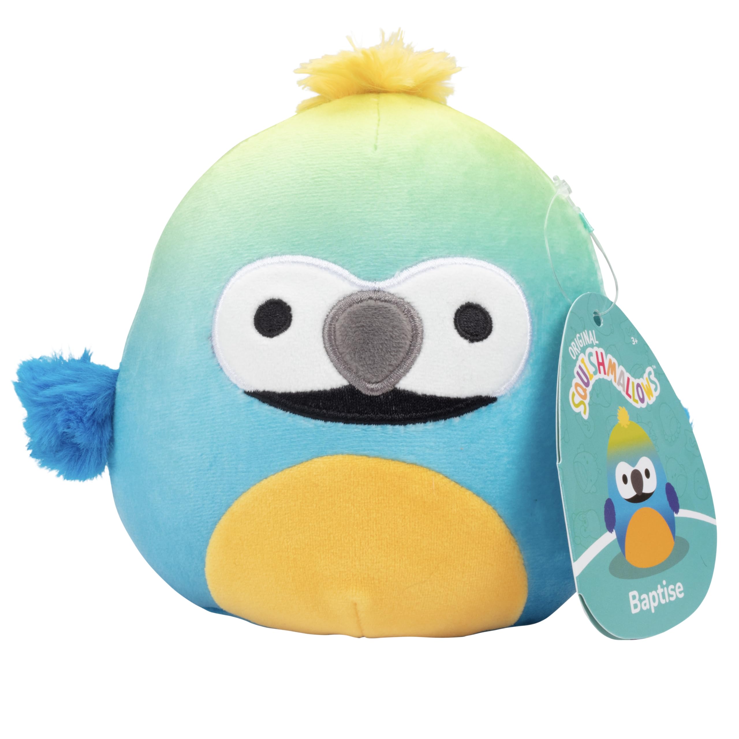 Squishmallows Original 5-Inch Baptise The Macaw - Official Jazwares Little Plush - Collectible Soft & Squishy Mini Stuffed Animal Toy - Add to Your Squad - Gift for Kids, Girls & Boys