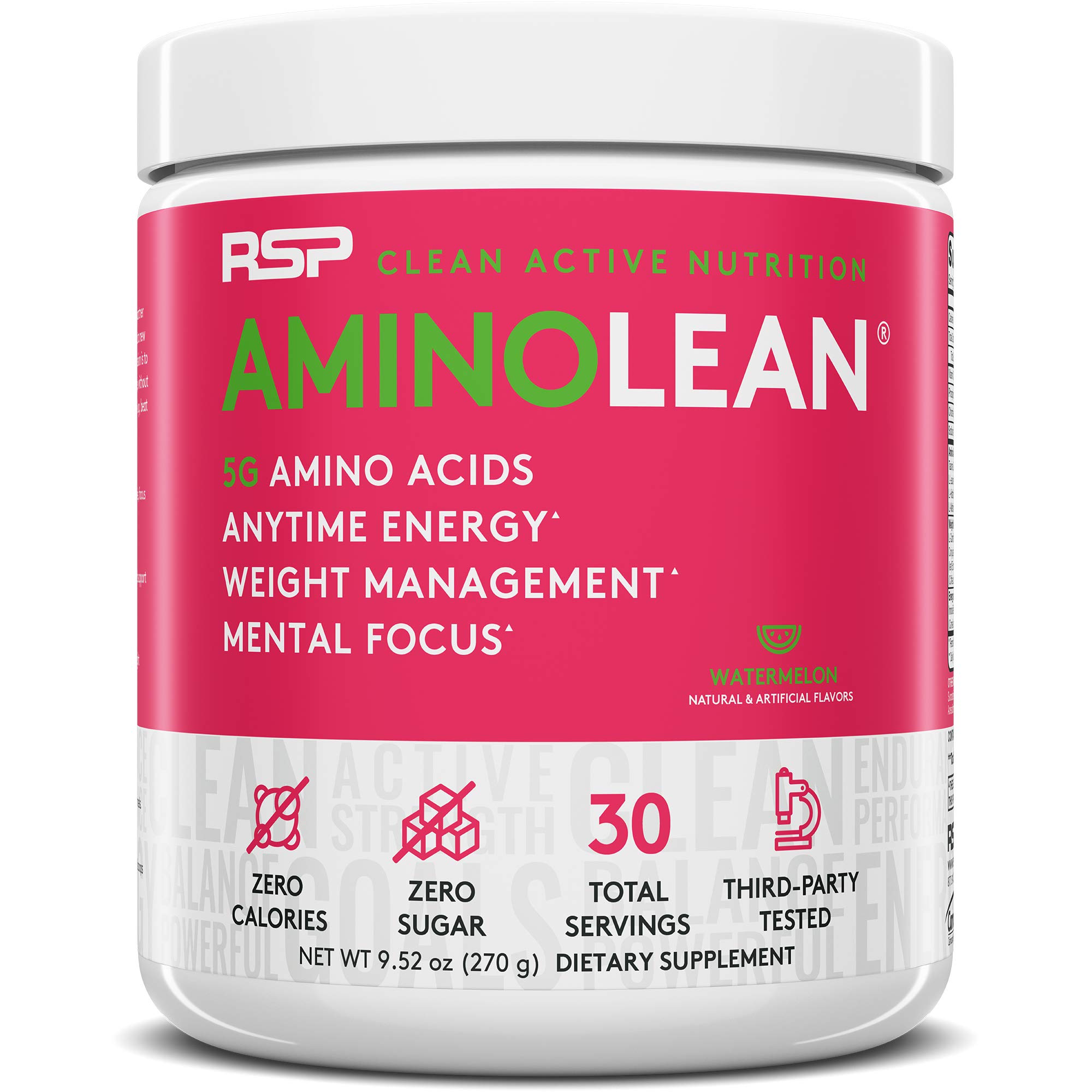 RSP NUTRITIONAminoLean Pre Workout Powder, Amino Energy & Weight Management with BCAA Amino Acids & Natural Caffeine, Preworkout Boost for Men & Women, 30 Serv