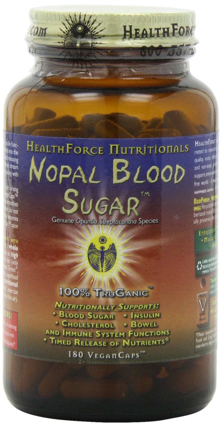 HealthForce Superfoods, Nopal Blood Sugar, 180 VeganCaps