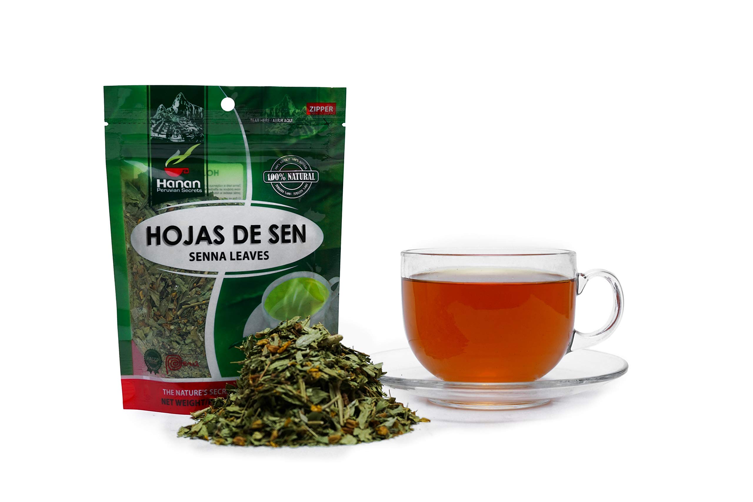 Hanan Peruvian Secrets Hojas de Sen Herbal Tea | 100% Natural Senna Leaves | 1.06oz / 30g | Naturally Aids in Gently Relieving Occasional Constipation and Bloating