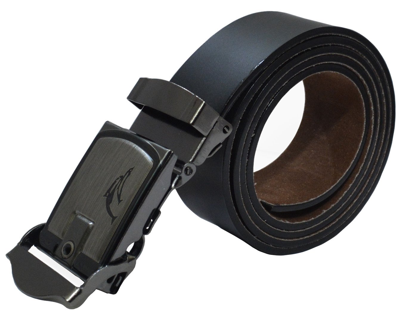 Sunshopping men's black non leather belt with auto lock buckle(Q1301-WR-13)