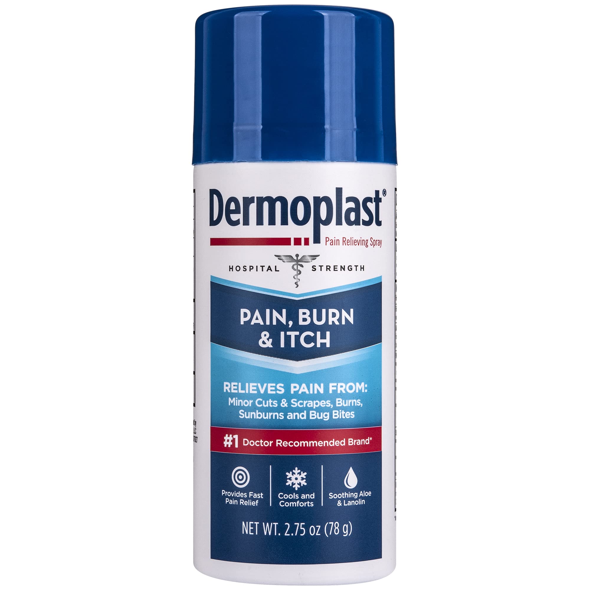 DermoplastPain, Burn & Itch Relief Spray for Minor Cuts, Burns and Bug Bites, 2.75 Oz (Packaging May Vary)