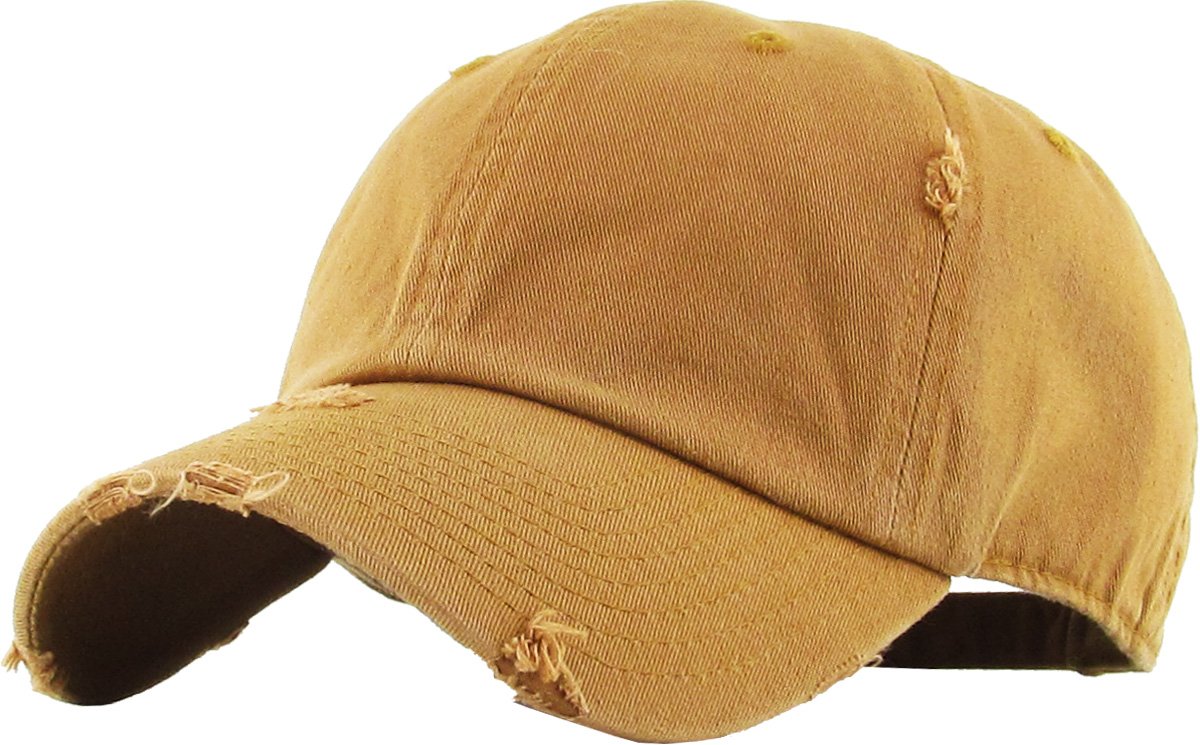 KBETHOS Vintage Washed Distressed Cotton Dad Hat Baseball Cap Adjustable Polo Trucker Unisex Style Headwear Adjustable