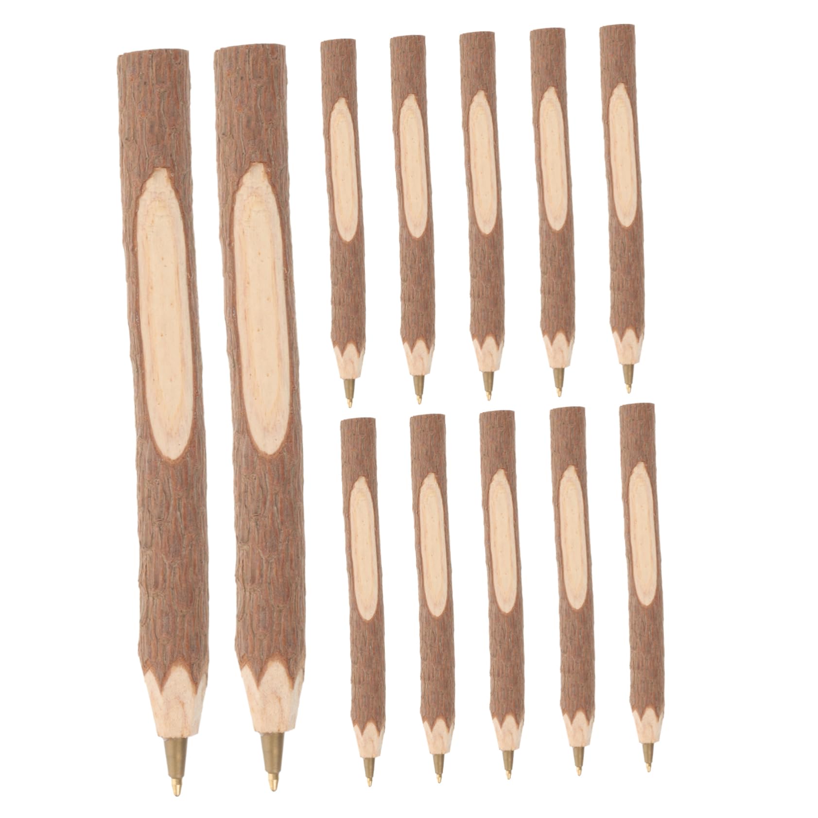 STOBOK 12pcs Bark Wood Ball Pens Wooden Ballpoint Pen Branch Pens Creative Rustic Branch Twig Pen Wooden Guestbook Pens (13cm)