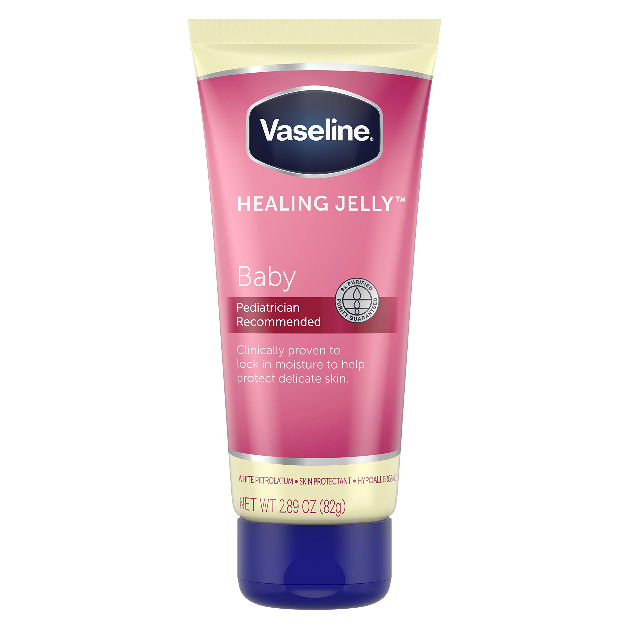 VaselineHealing Jelly Petroleum Jelly For Diaper Rash Moisturizer For Baby Hypoallergenic Skin Protectant 2.89 oz