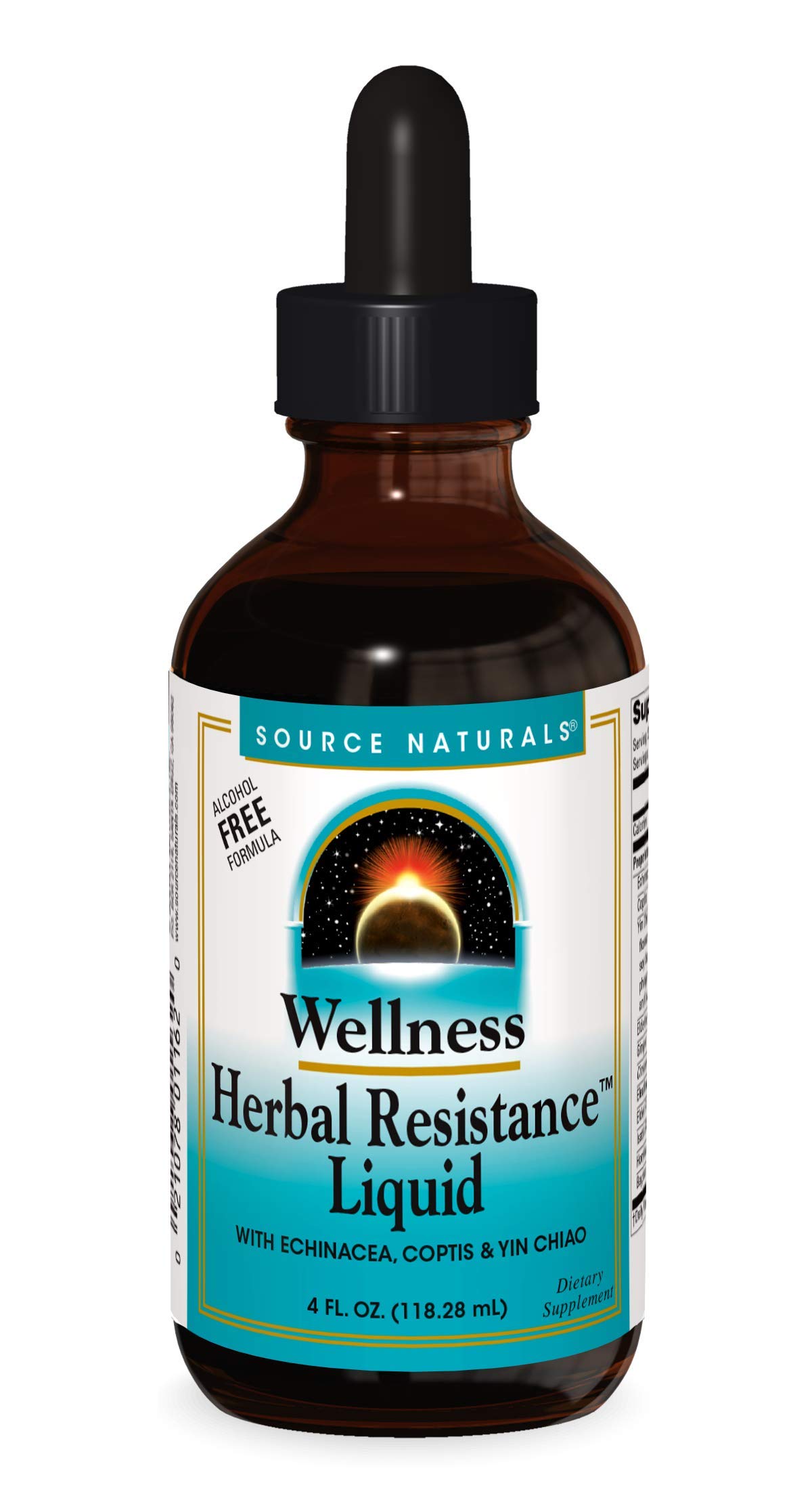 Source NaturalsWellness Herbal Resistance Liquid Formula with Echinacea, Coptis & Yin Chiao Immune Support - 4 Fluid oz