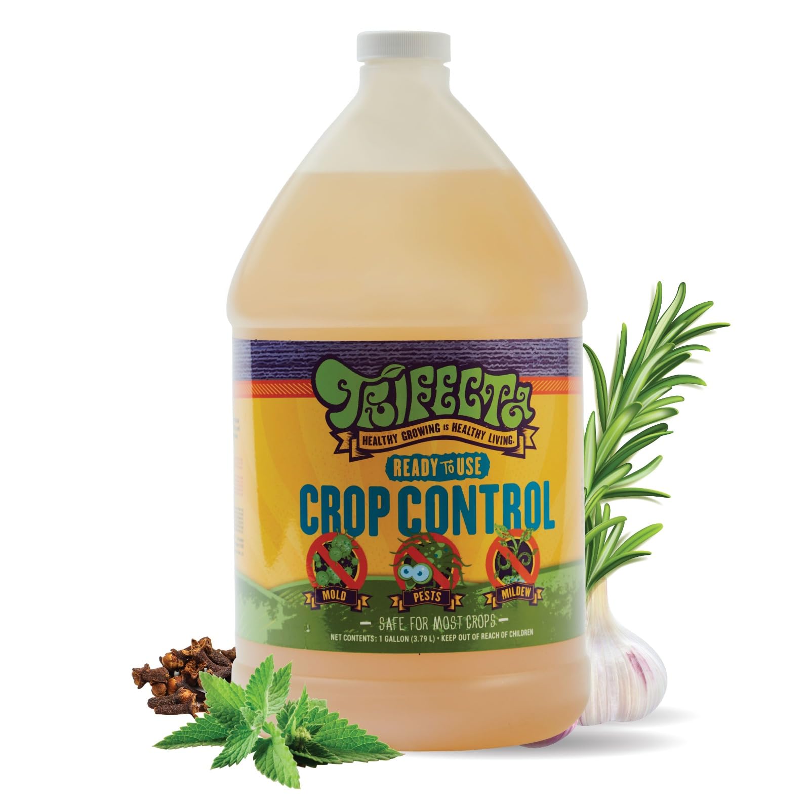 Trifecta Crop Control Insecticidal Soap for Plants | All Natural Fungicide for Plants | Spider Mite Killer Indoor Plants, Food Safe Commercial Grade Pesticide, Herbicide, Spider Mites Spray for Plants