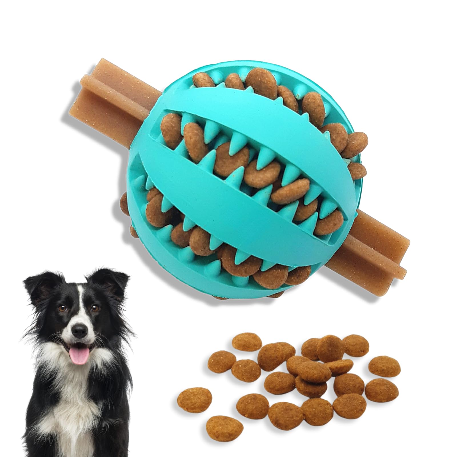 PawsOnlyTreat Dispenser Dog Toy Ball | Interactive Dog Toys for Boredom | Dog Puzzle Toy | Stimulation Toy (Medium 7cm/2.75in, BLUE, 1 Pack)