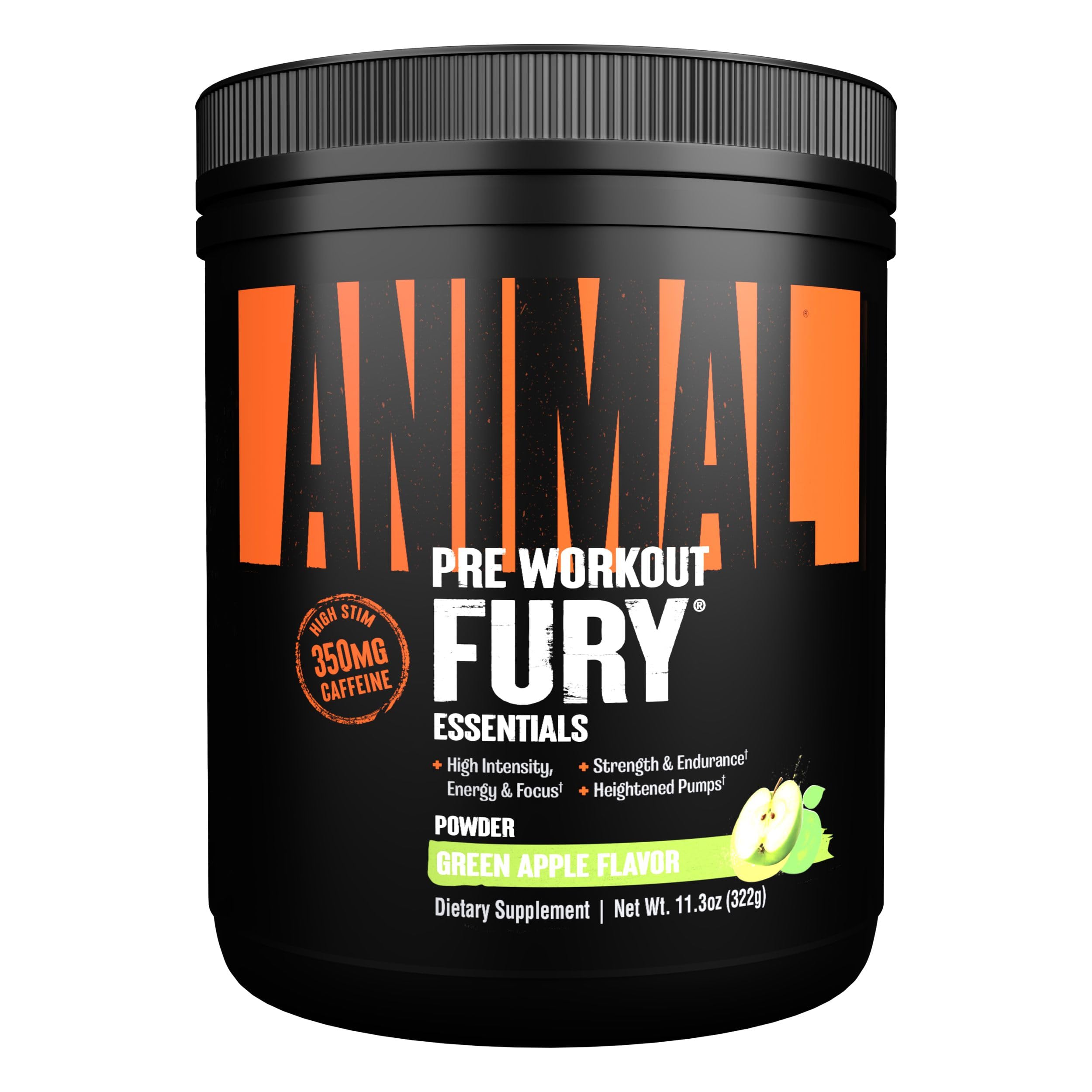 AnimalFury Complete Pre-Workout Stack Powder 20 Servings Green Apple 330.6