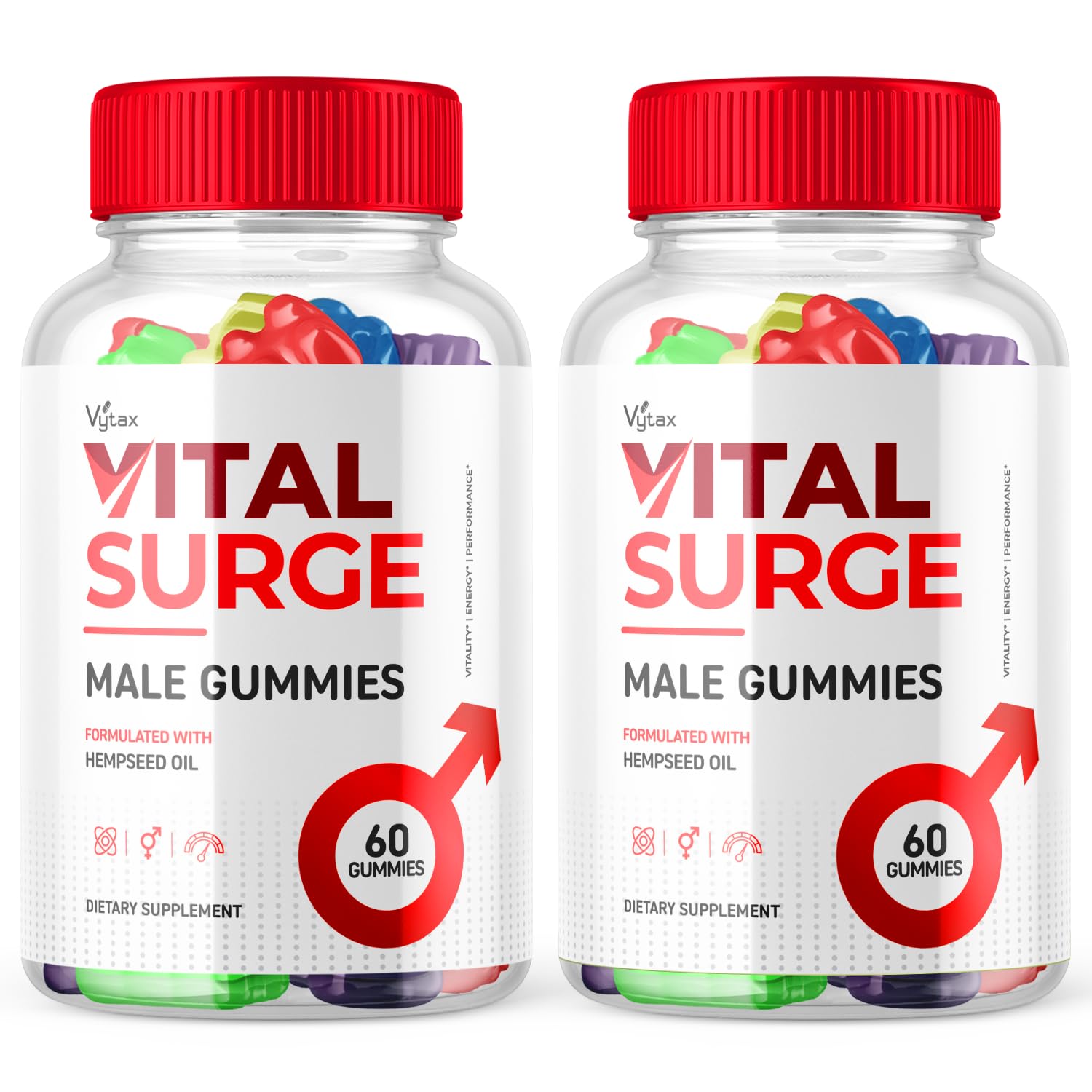 (2 Pack) Vital Surge Mens Gummies, Vital Vita Surge Detox Gomitas Advanced Max Strength Formula 1000MG Chewable Vitamin Supplement - Vitalsurge Vitasurge All Natural Ingredients Chews (120 Gummies)