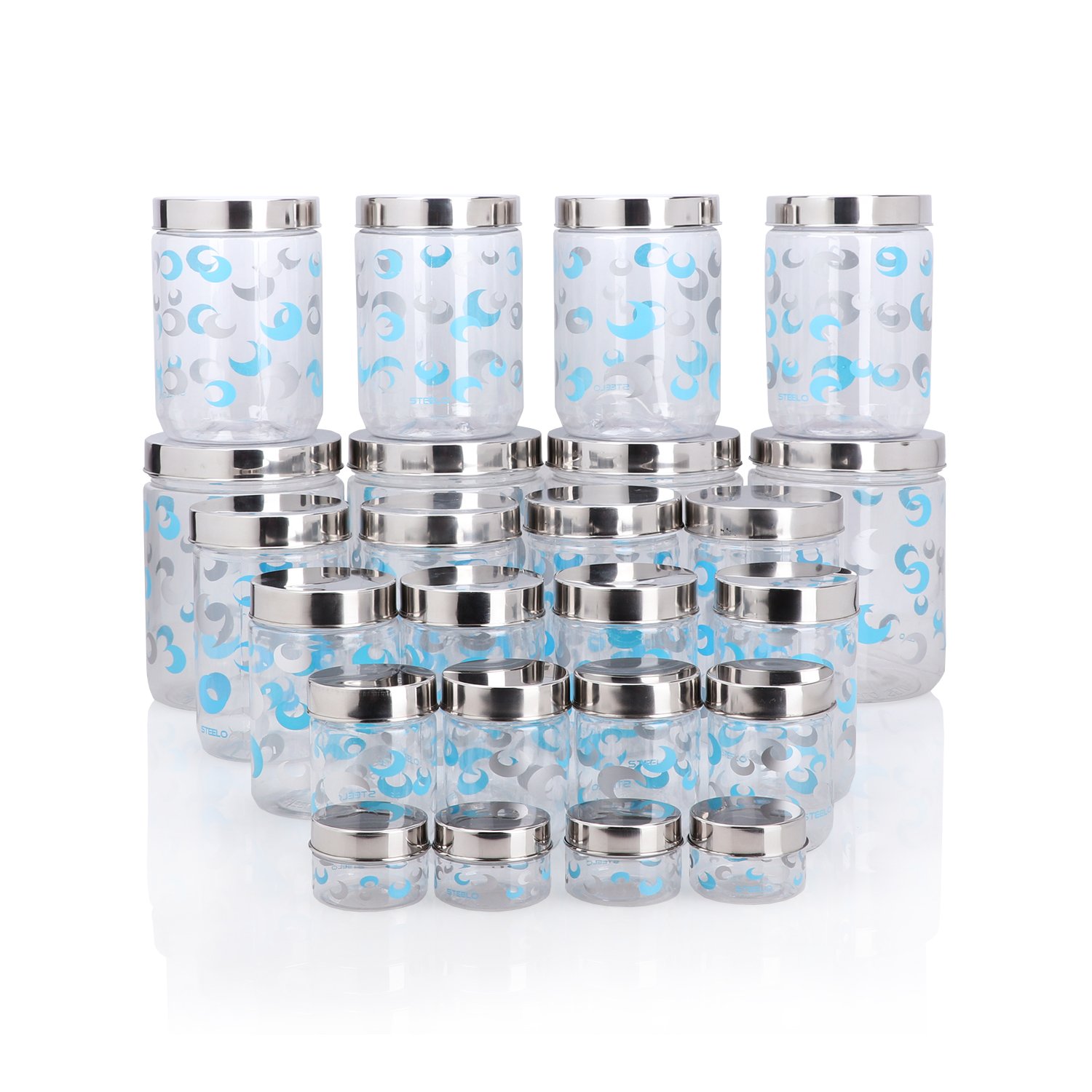 Steelo Selo Container Set, 24-Pieces, Clear