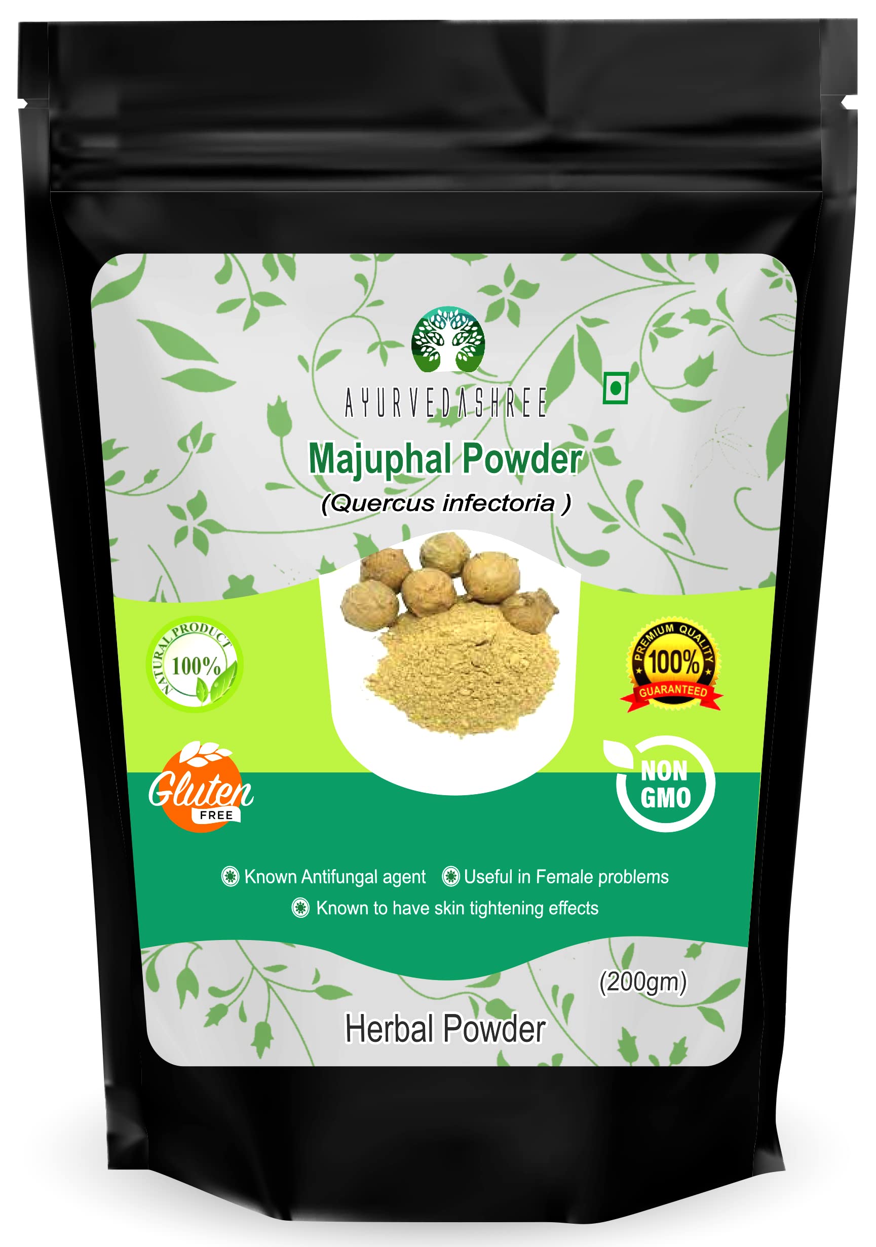 Majuphal Powder 200 Gm | Galnuts Powder (Quercus infectoria) | 100% Pure Quercus Infectoria/Majuphal/Manjakani