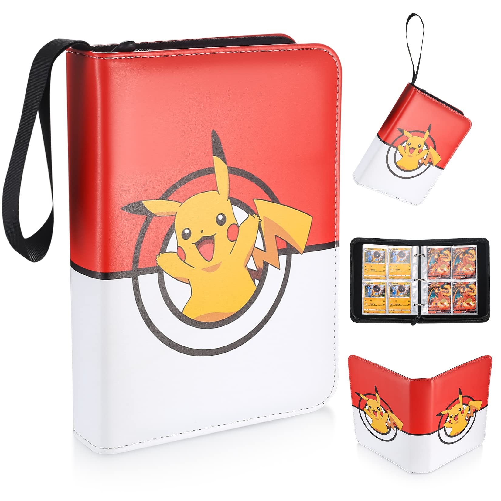 Trading Card Binder,Card Binder Folder Book Cards Albums,Cards Holder Albums, 50 Pages & Removable Sleeves Pages & Zipper, Holds Up to 400 Cards, Collectible Card Albums for Game Cards