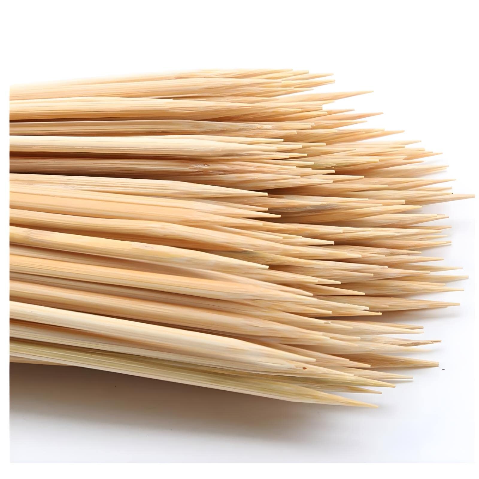 200PCS 10 inch Bamboo Skewers for wooden sticks， BBQ，Appetiser，Fruit，Cocktail，Kabob，Chocolate Fountain，Grilling，Kitchen，crafting and Party. Φ=3mm, More Size Choices 6"/8"/10"/12"/36"