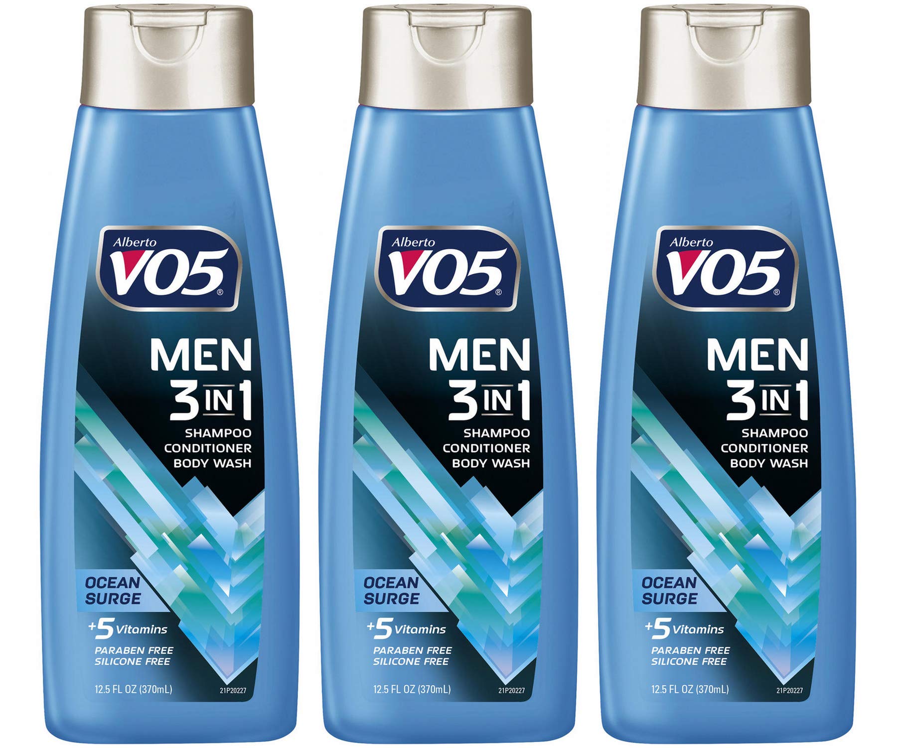 3 Pk, Alberto VO5 Men's 3-in-1 Shampoo Conditioner Body Wash, Ocean Surge 15 fl. oz.