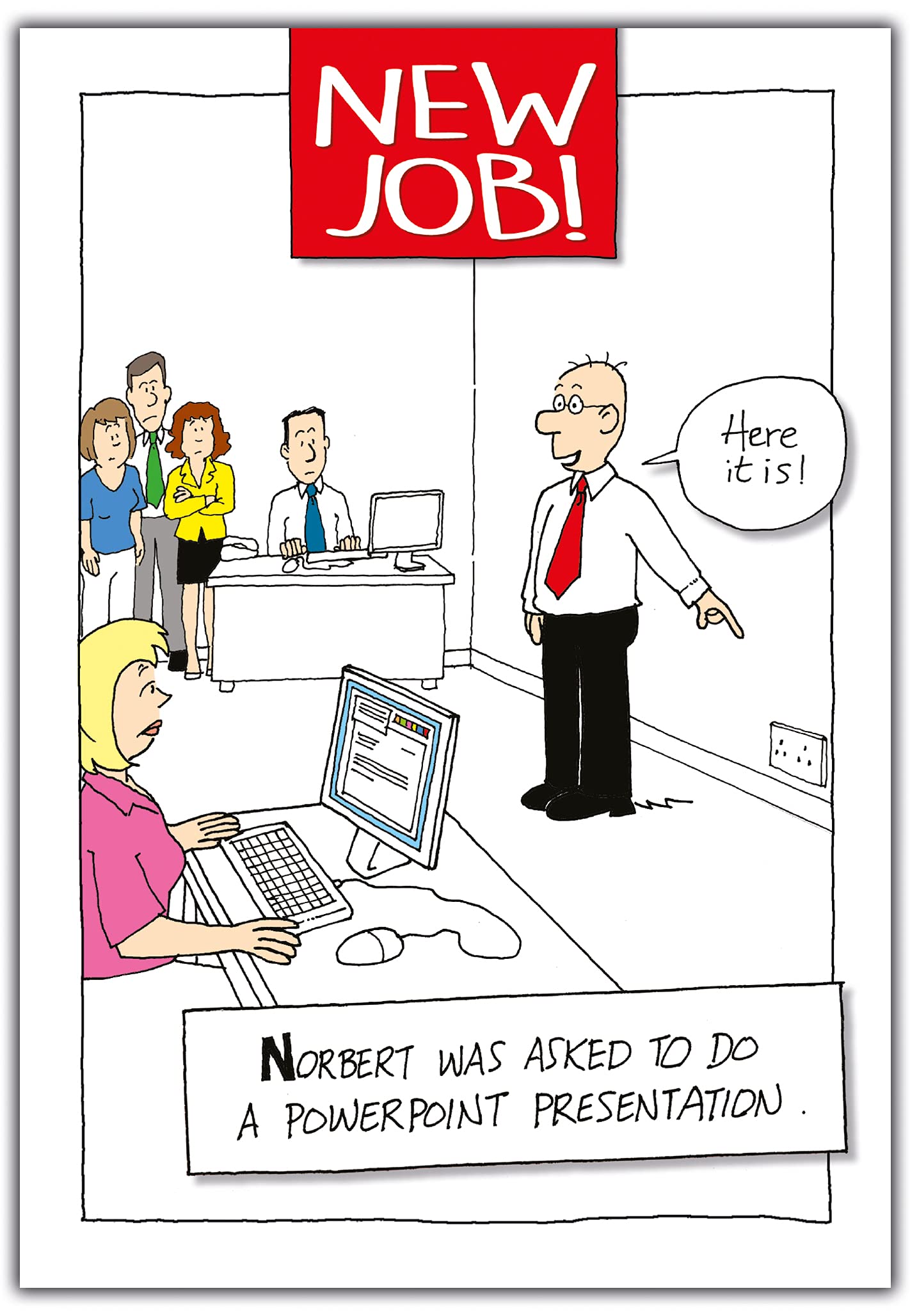 Norbert & Val New Job Card, Funny New Job Card, Well Done New Job Card, Rude New Job Card, New Job Greeting Card, Powerpoint, New Job, Greetings Card, 124x176mm