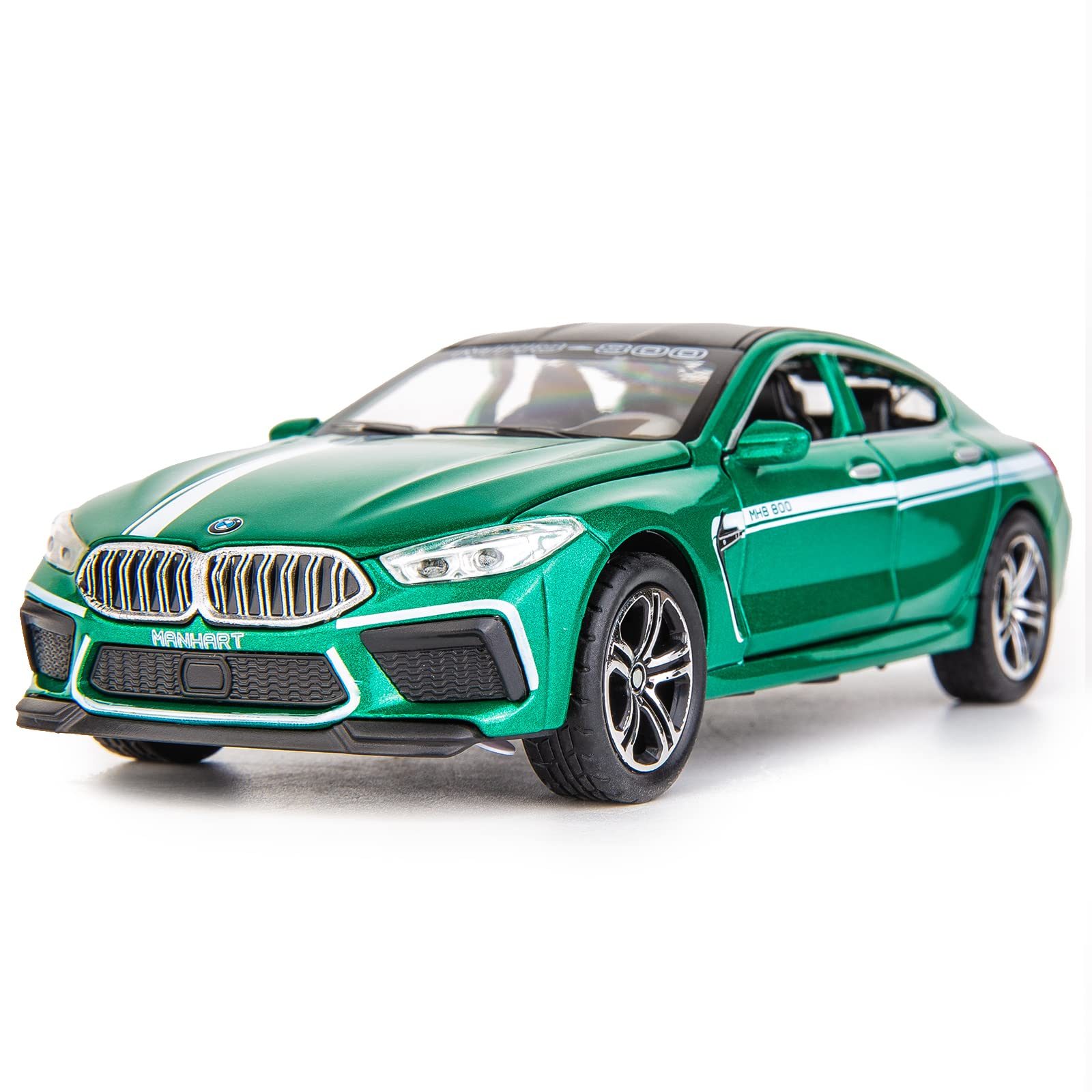 TGRCM-CZ1:32 Compatible for BMW M8 Model Car Toy, Zinc Alloy Pull Back Toy car with Sound and Light for Kids Boy Girl Gift(Green)