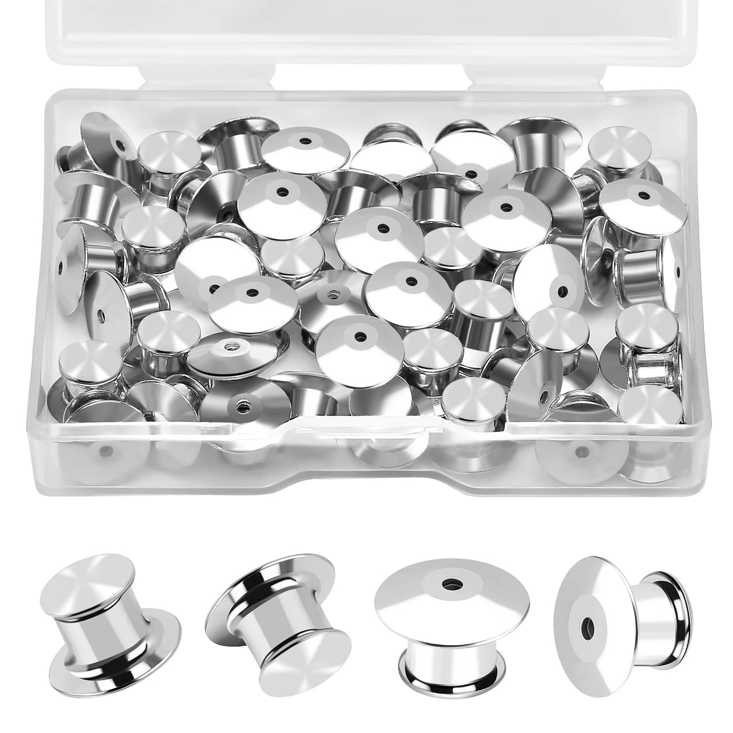 Ceryvop30 PCS Locking Pin Backs Locking Pin Keepers Clasp, Metal Pin Locks Back