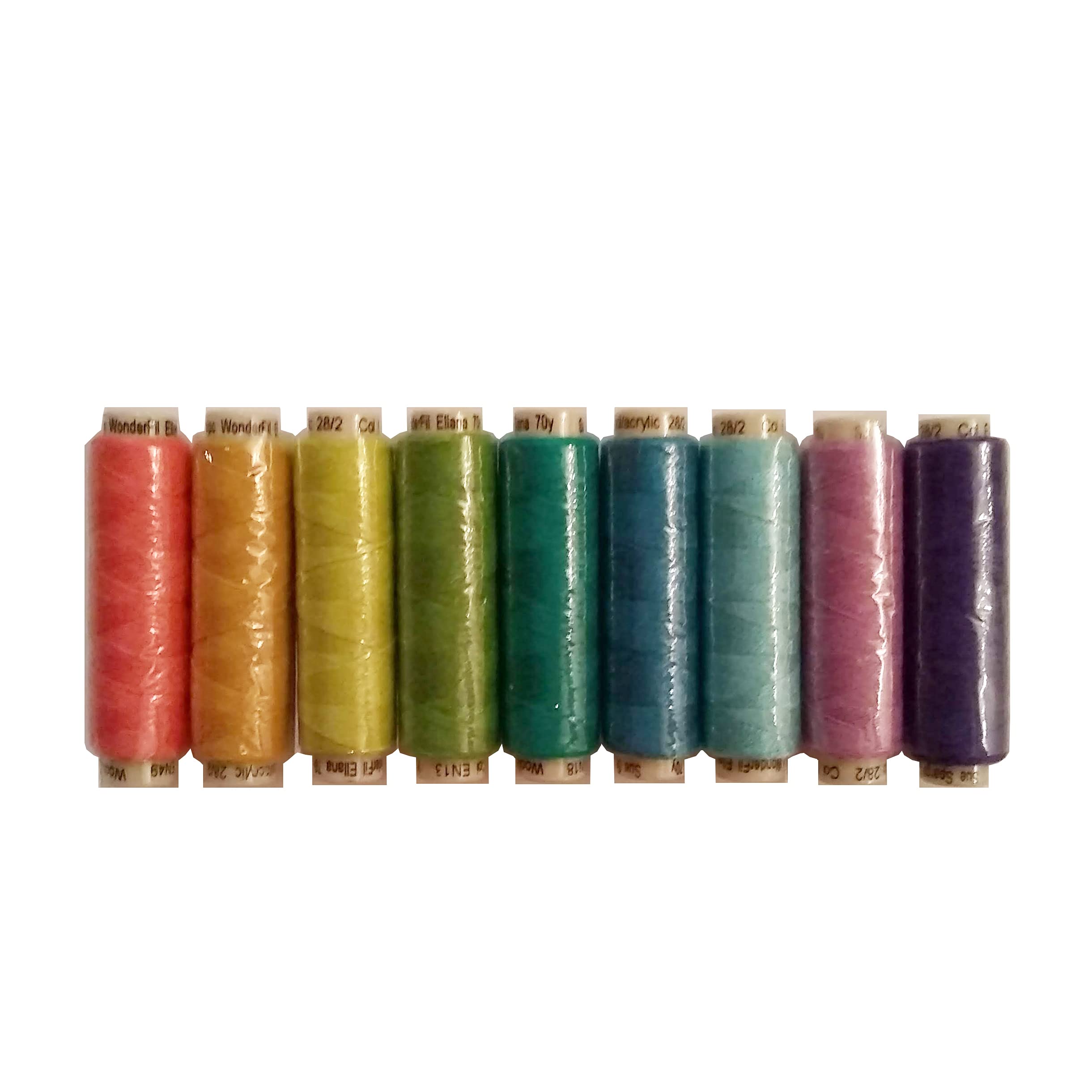 Sue SpargoEllana Wool Blend Thread for Embroidery - Nine 70-Yard Spools, Matches The ''House" Colorway 2 Wool Applique Pack