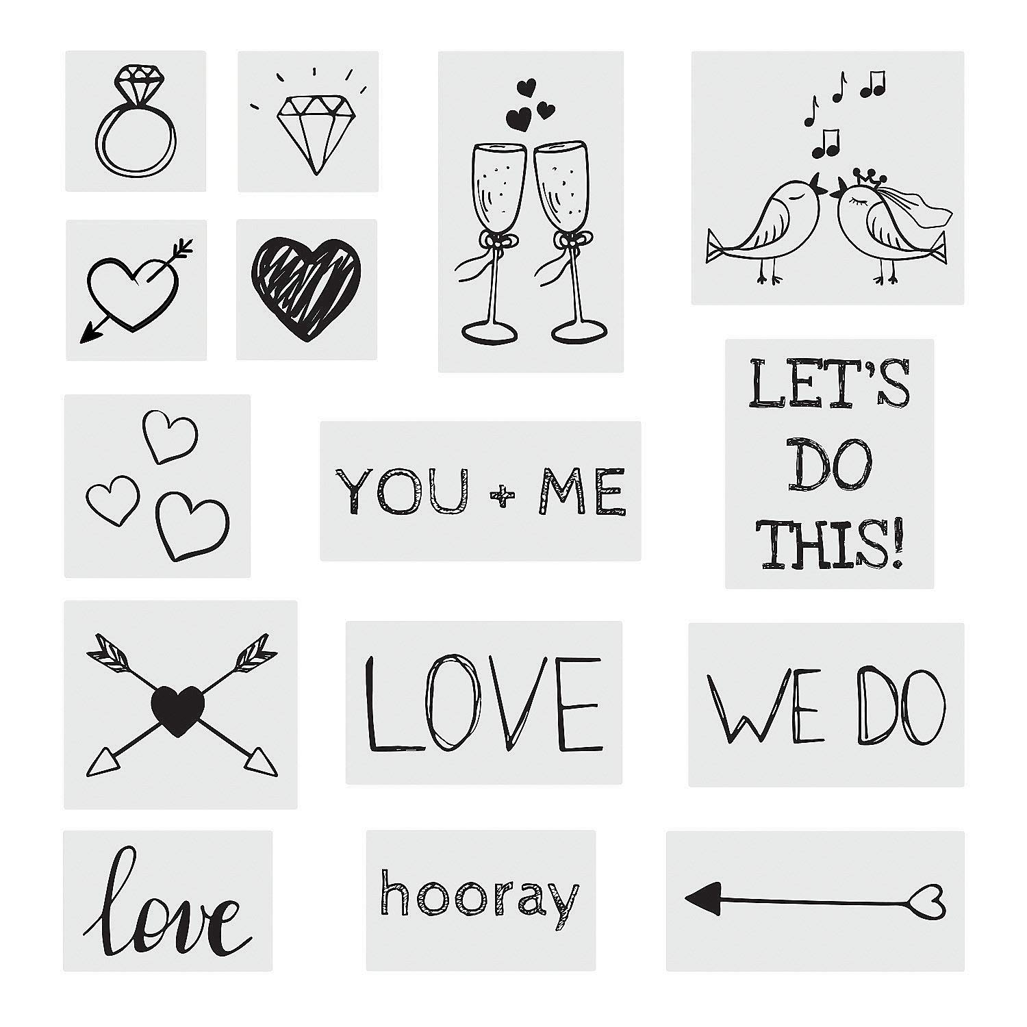 Fun Express - Wedding Photo Tattoo Assortment for Wedding - Apparel Accessories - Temporary Tattoos - Regular Tattoos - Wedding - 120 Pieces